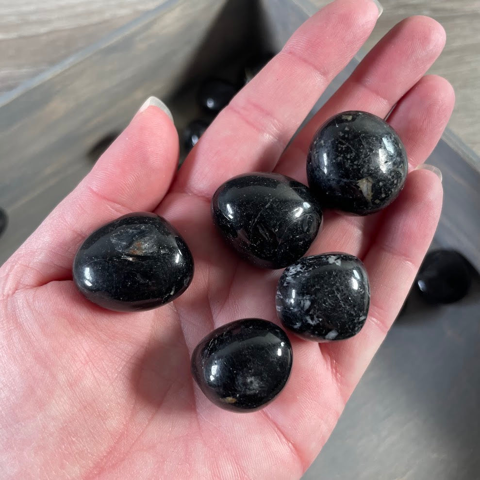 Tumbled black tourmaline 1 lb lot for crystal retailers, Reiki practitioners, and energy workers