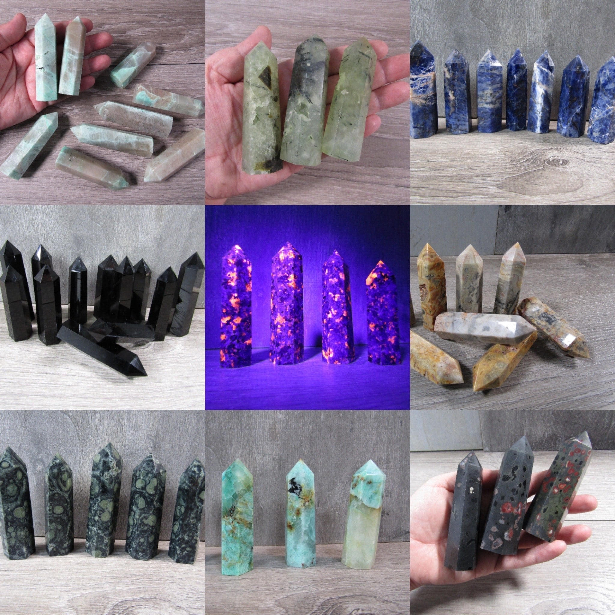 3-inch gemstone obelisk tower for wholesale