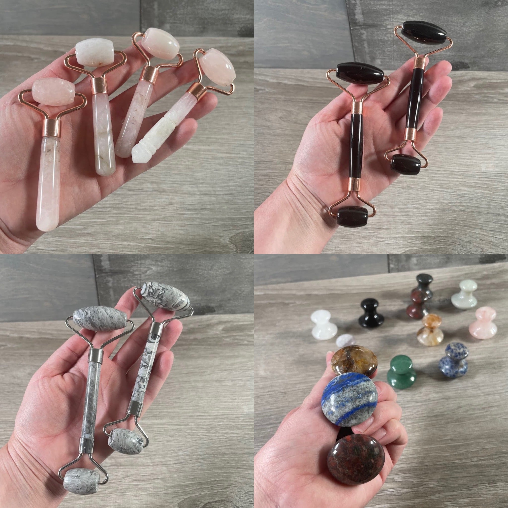 Wholesale gemstone facial rollers for spa and skincare