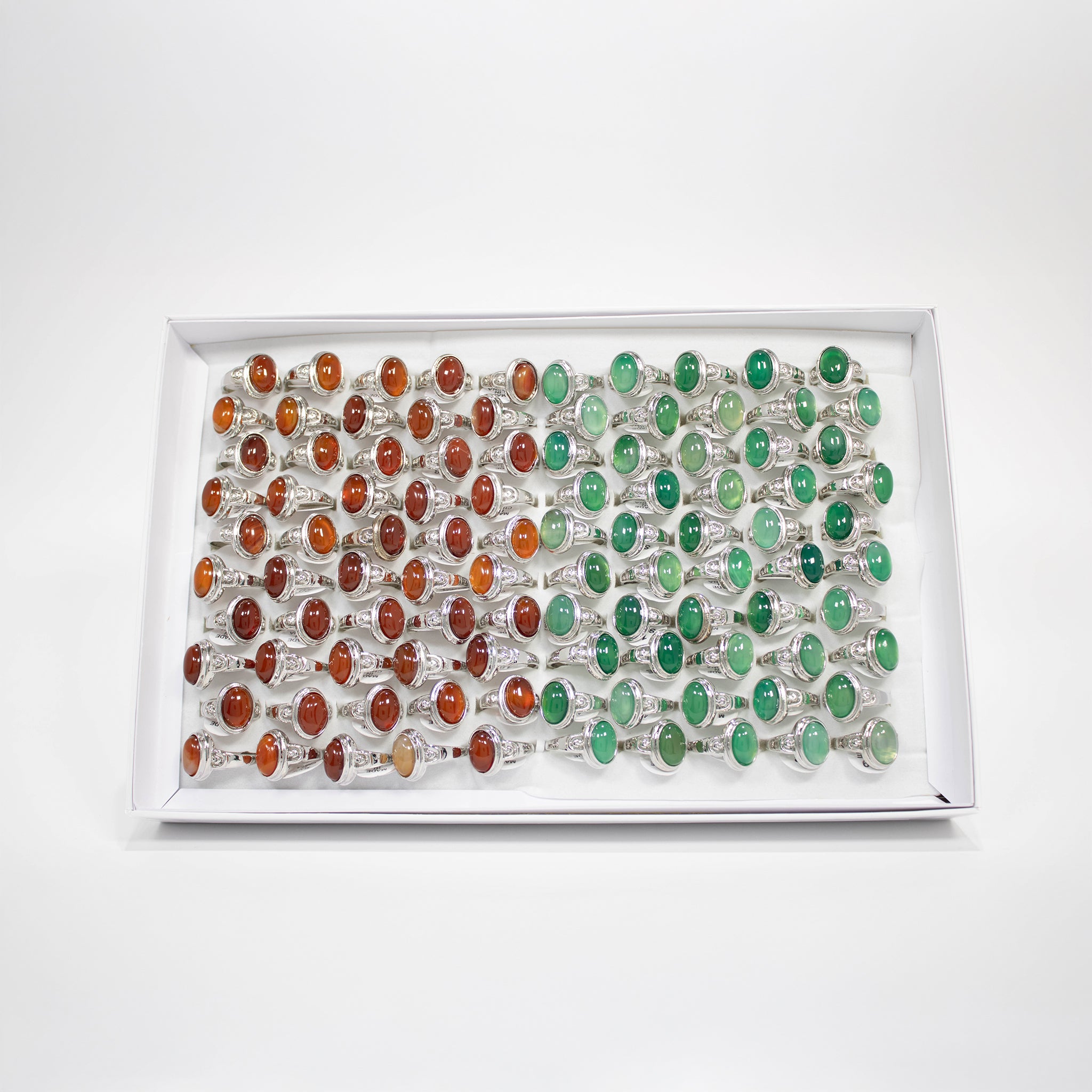 Gemstone Rings Assortment – 100 or 50 Mixed Stone Rings
