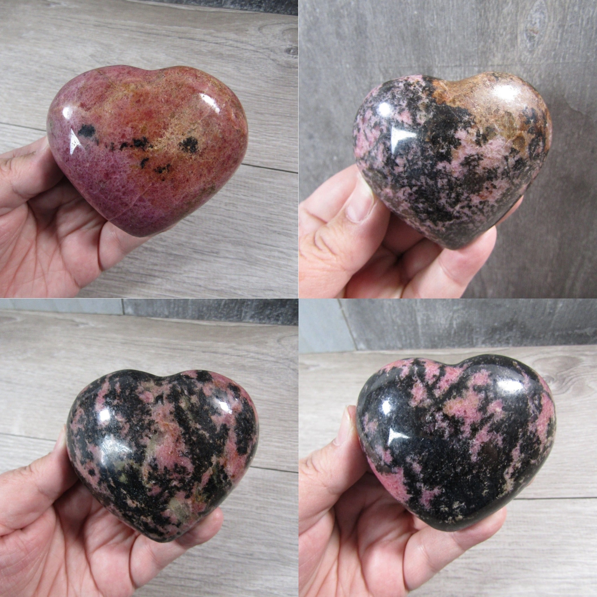 Large Rhodonite Heart Display Stone for Crystal Shops