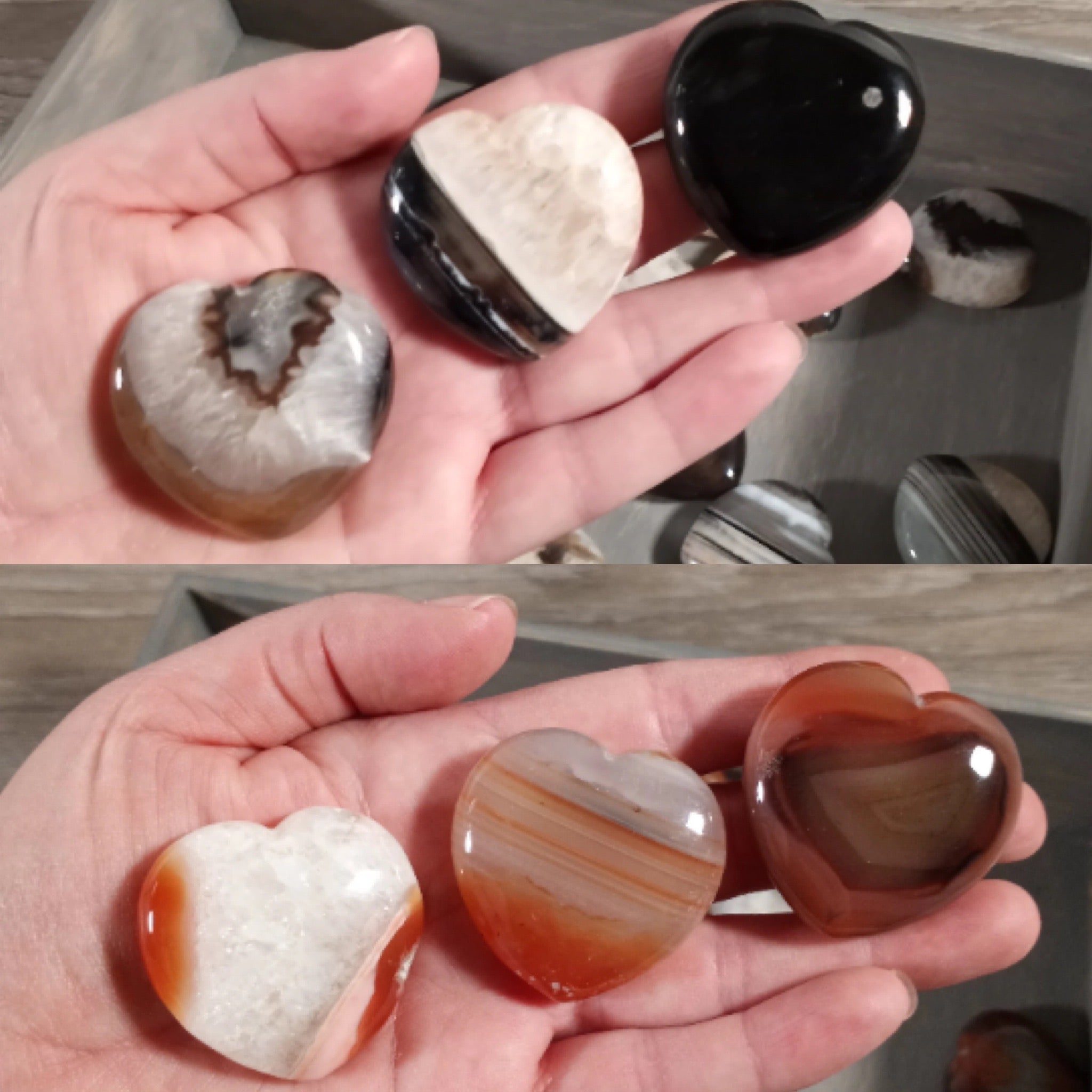Wholesale Agate heart carving 1.5-inch+