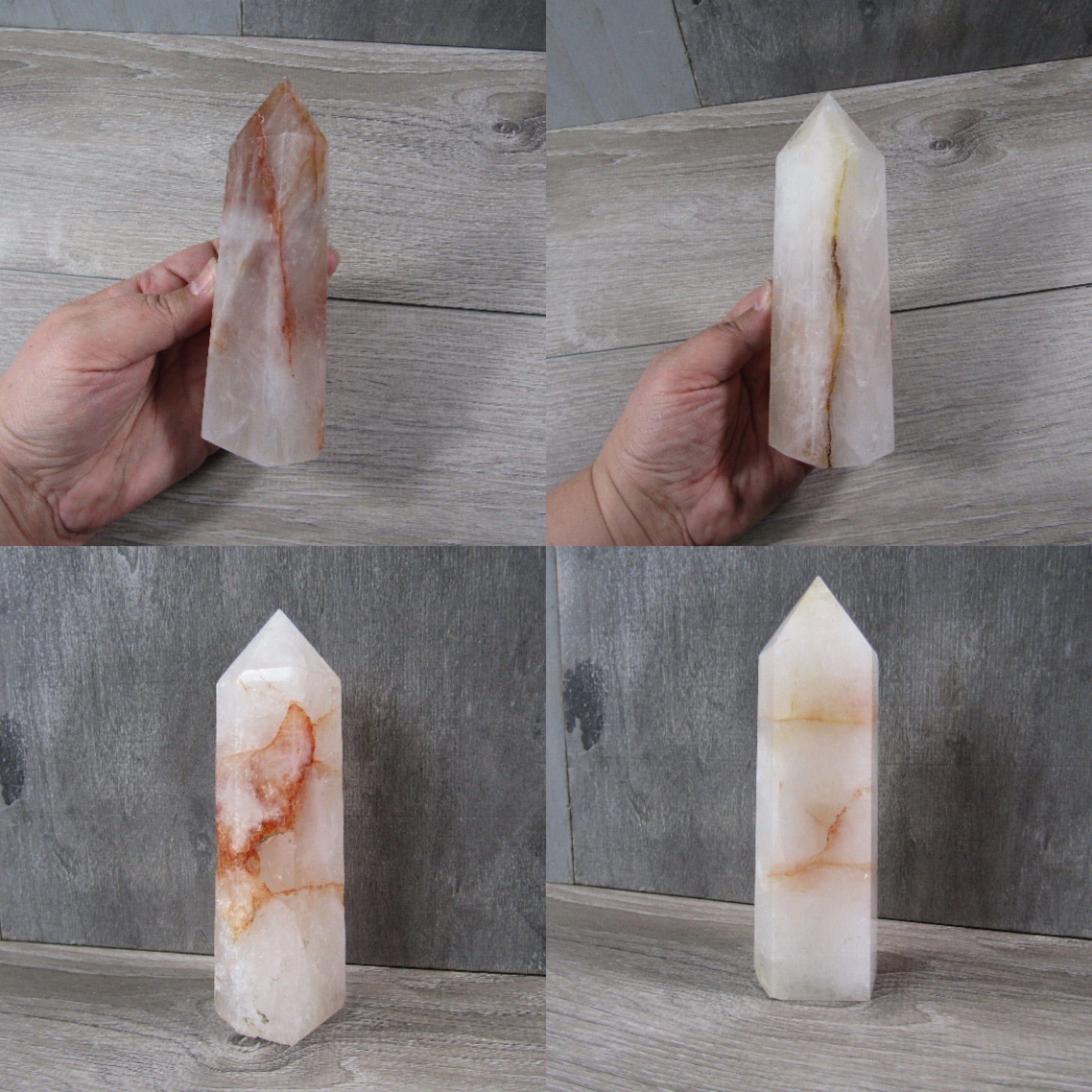 Large Red Hematoid Quartz Obelisk for crystal shop display