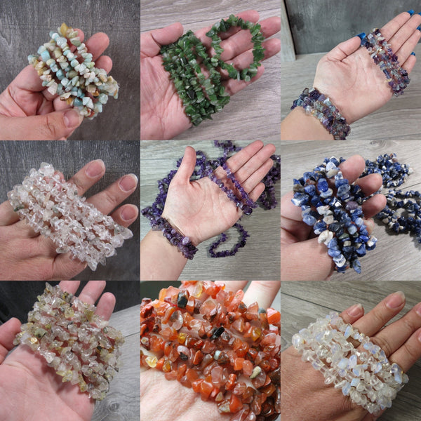 Gemstone Chip Bracelets - Common Stones