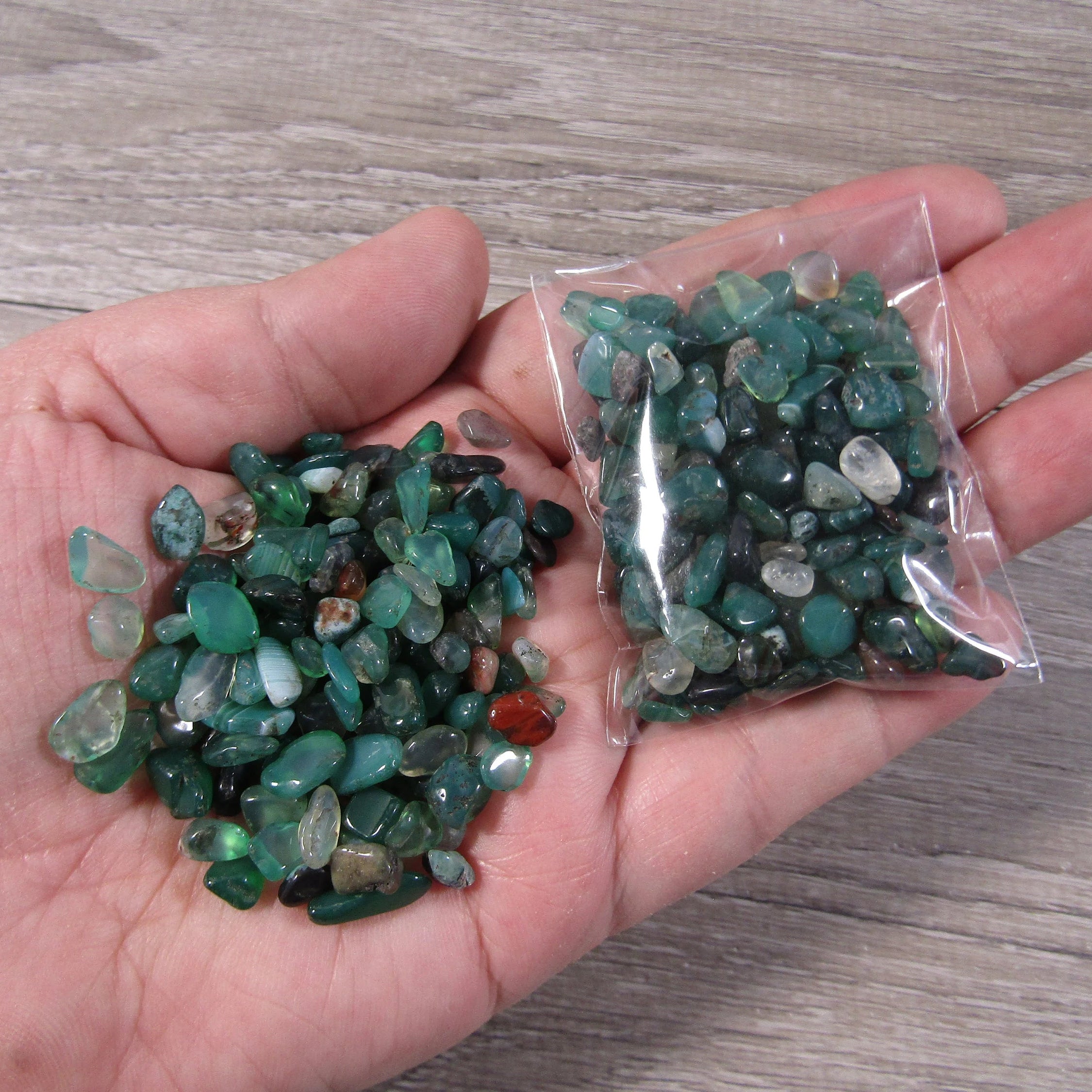 green agate mini chips