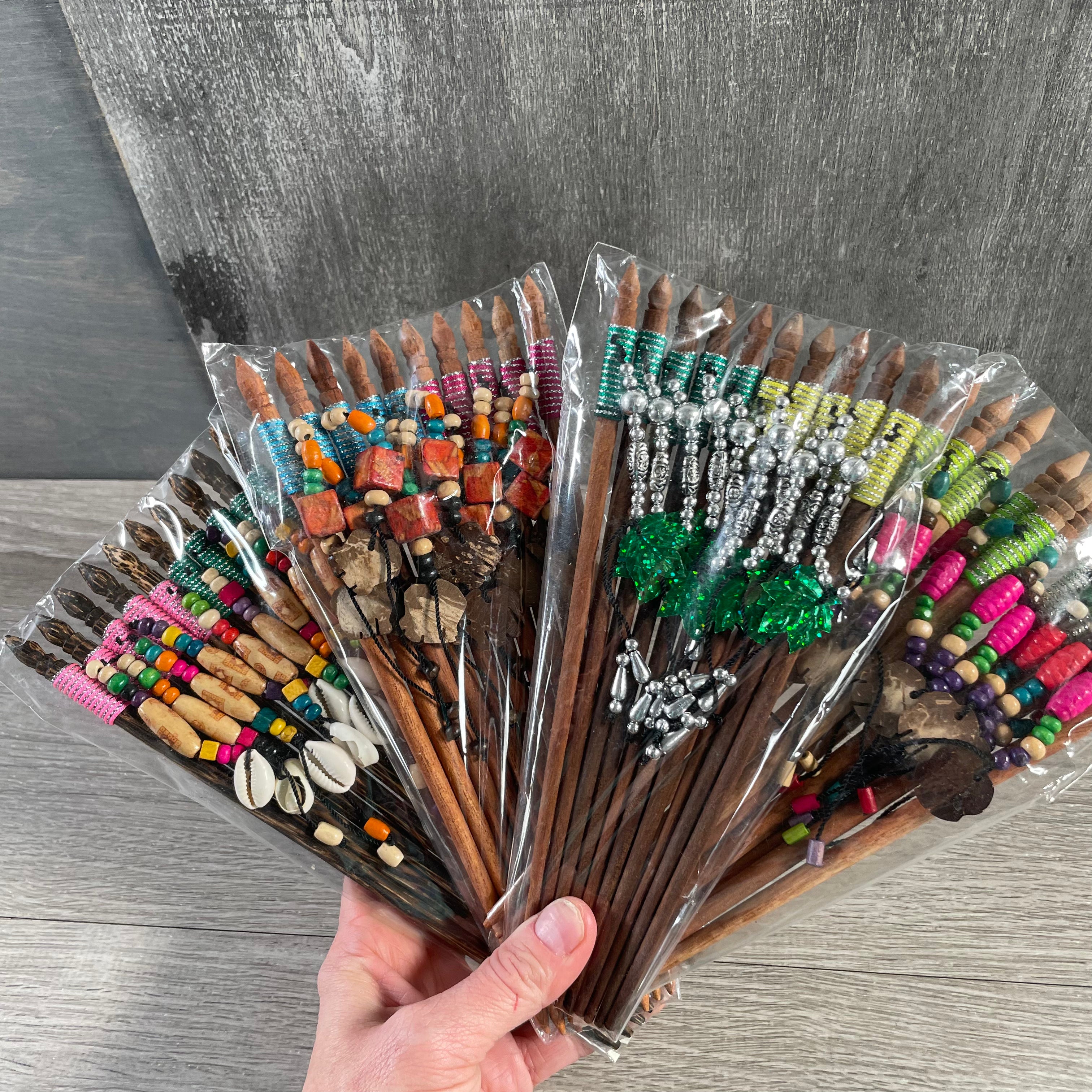 Handcrafted boho hair accessories 10-pack display item