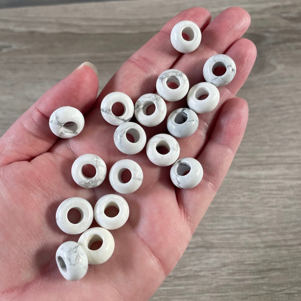 Howlite round focal guru bead for handmade beaded jewelry projects