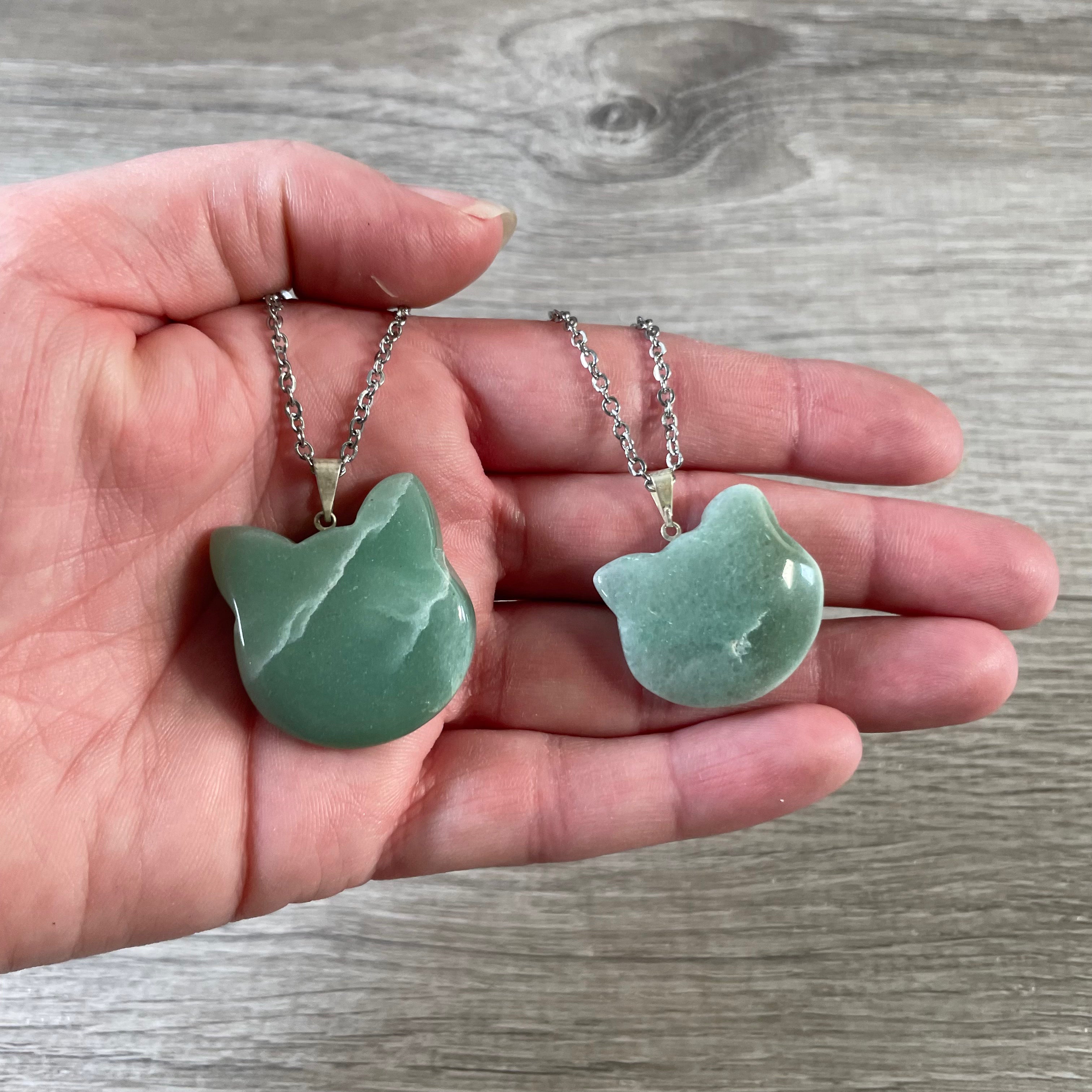 Aventurine crystal cat charm for cat lovers