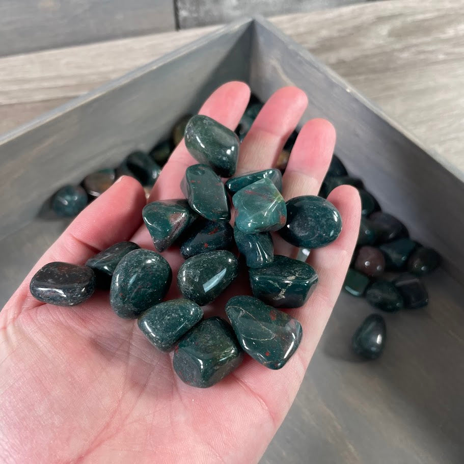 Premium tumbled Bloodstone stones for spiritual shops and crystal resellers