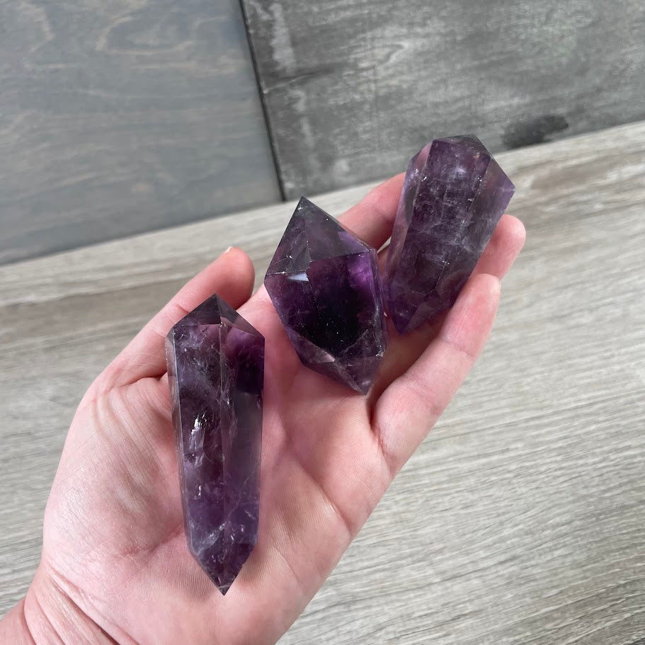 Amethyst Wholesale gemstone wands in Vogel style for crystal shops