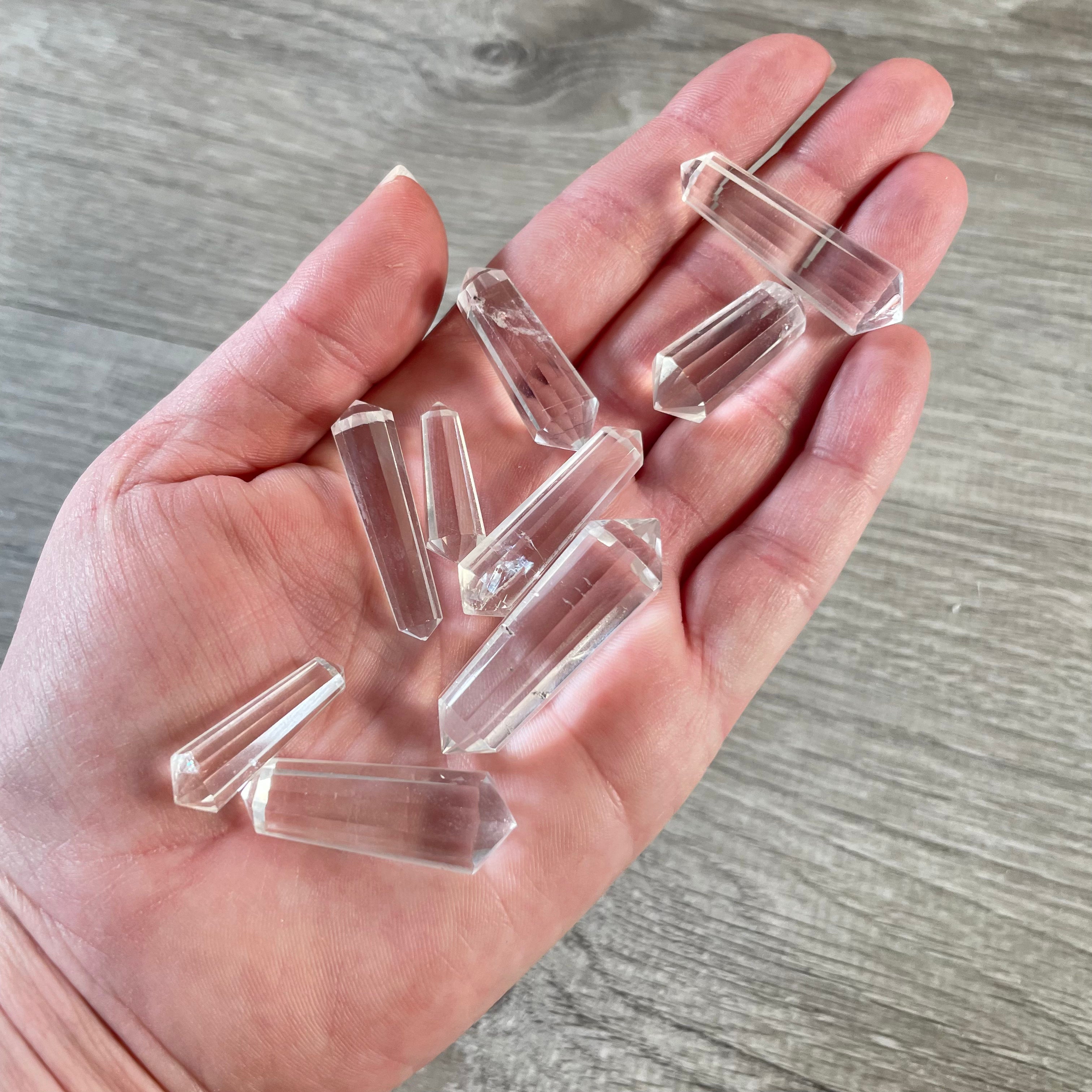 Clear quartz energy wand multi-faceted for crystal healing