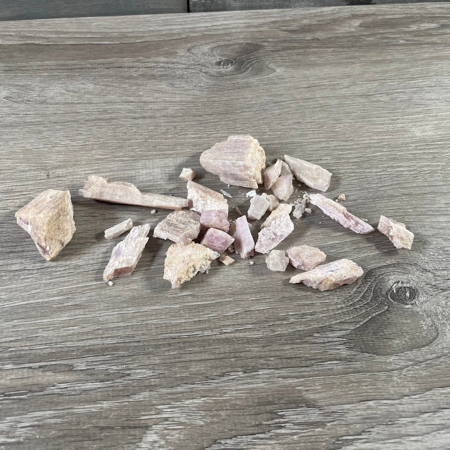 Rough kunzite stones 1/2 lb bulk lot