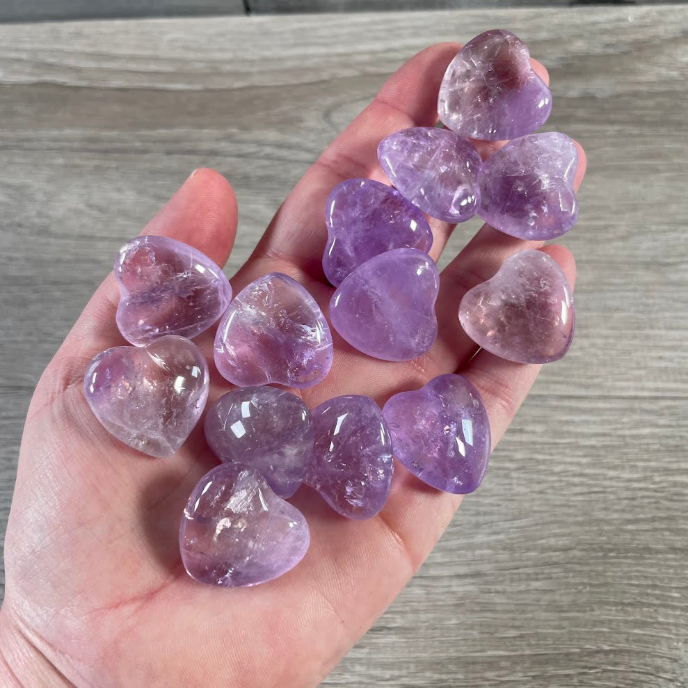 1-Inch Puffy Gemstone Pocket Heart – Bulk Wholesale Crystals