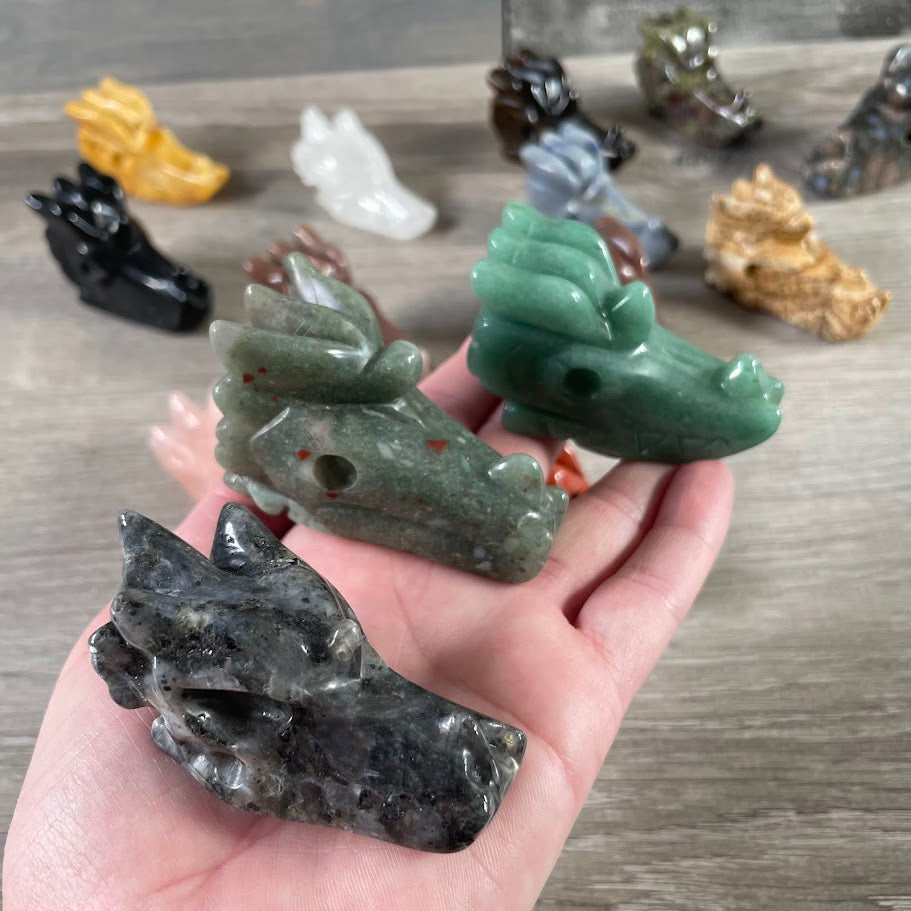 Gemstone skull figurines wholesale collection