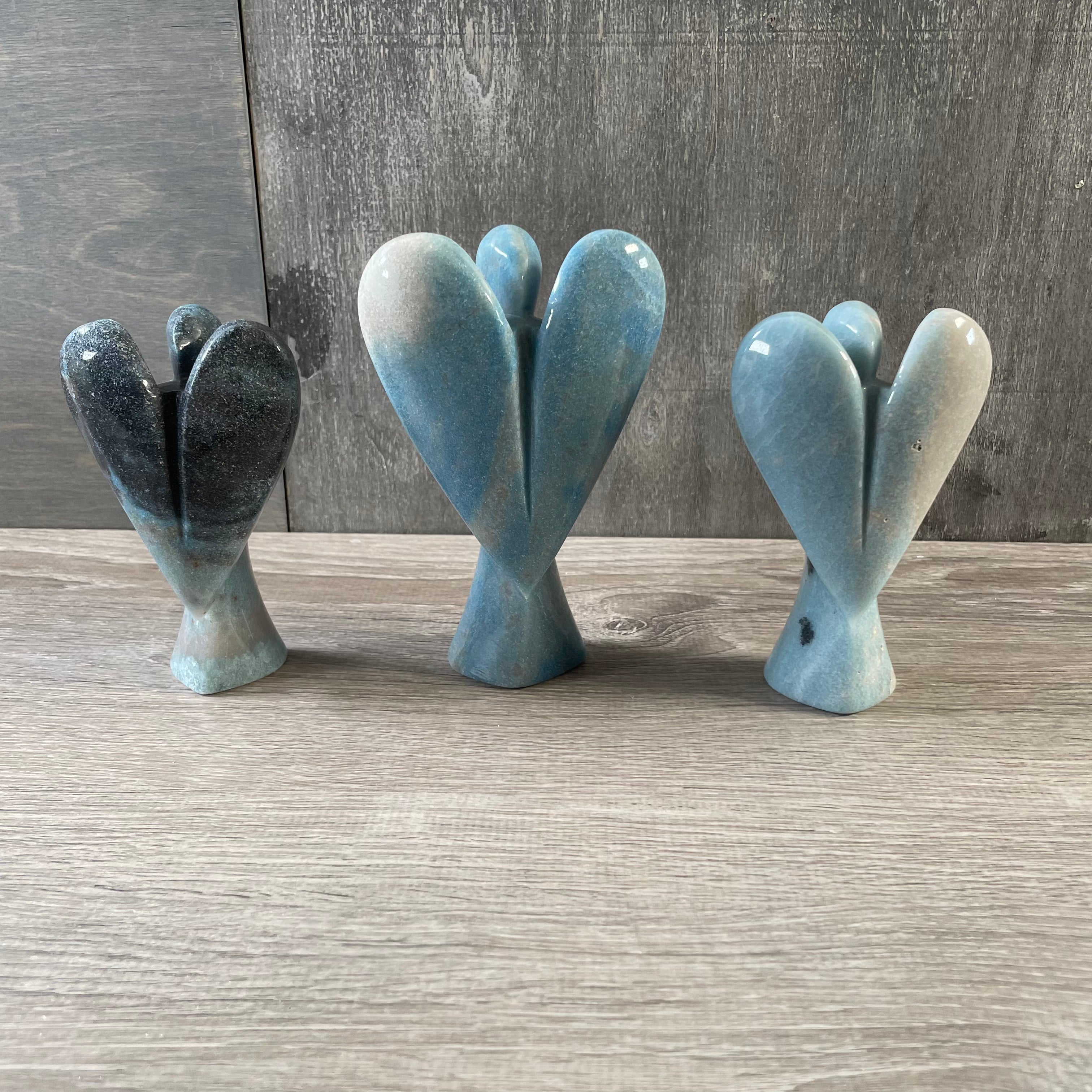 Wholesale Gemstone Angel Figurines – Lot of 3 Carved Crystal
