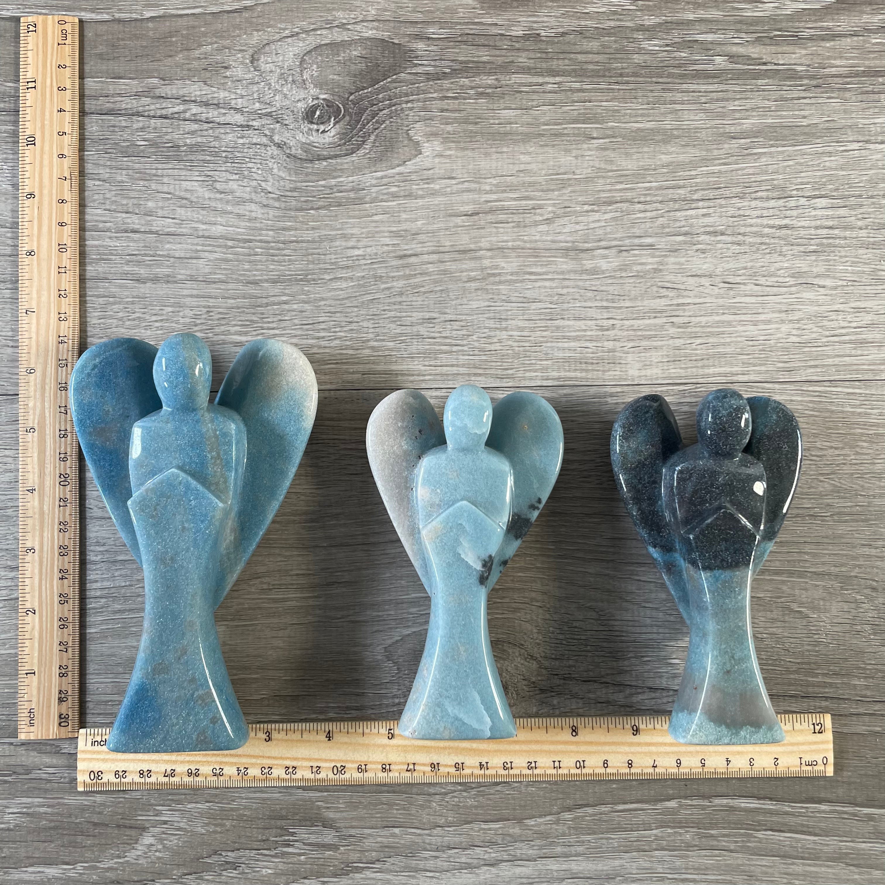 Wholesale Gemstone Angel Figurines – Lot of 3 Carved Crystal