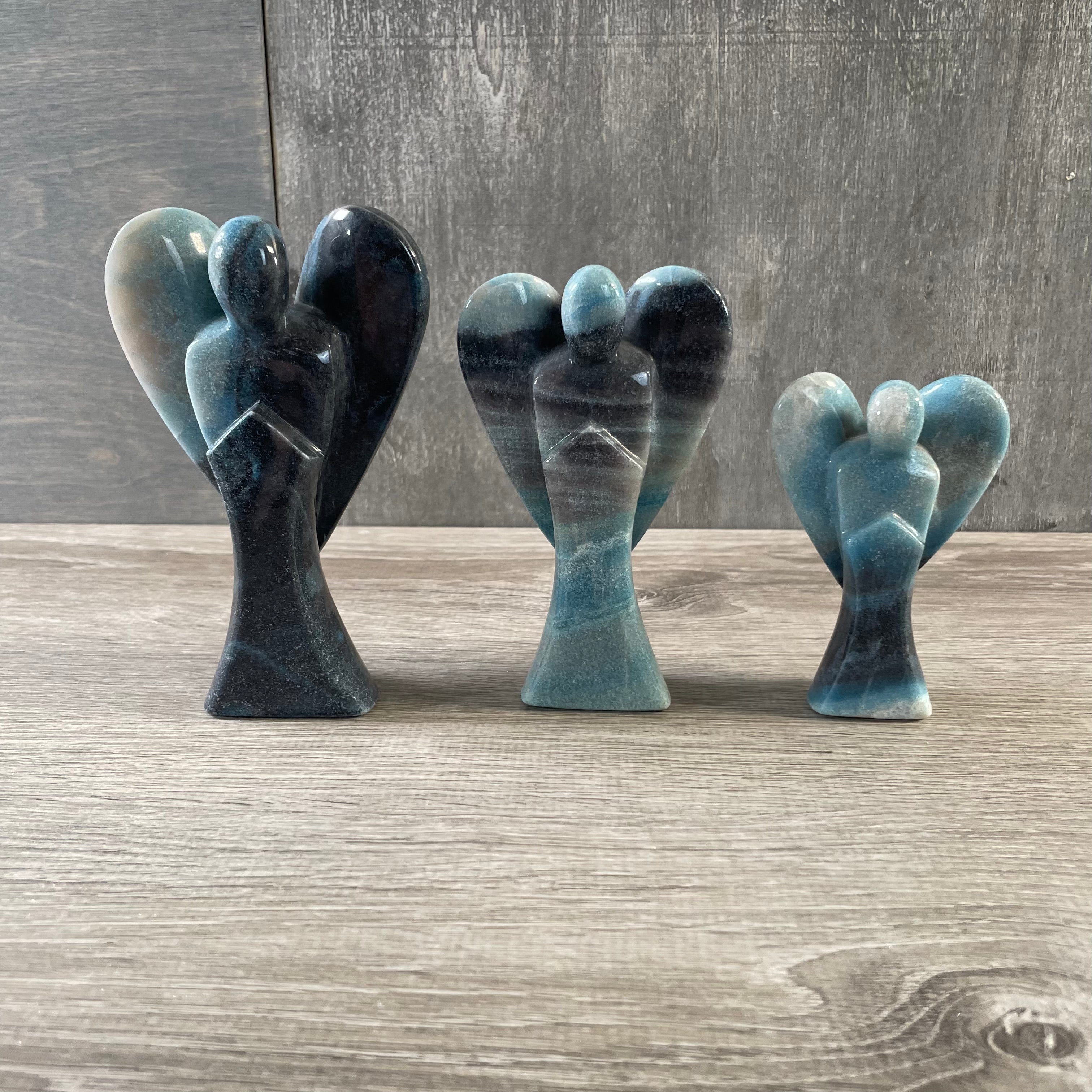 Wholesale Gemstone Angel Figurines – Lot of 3 Carved Crystal