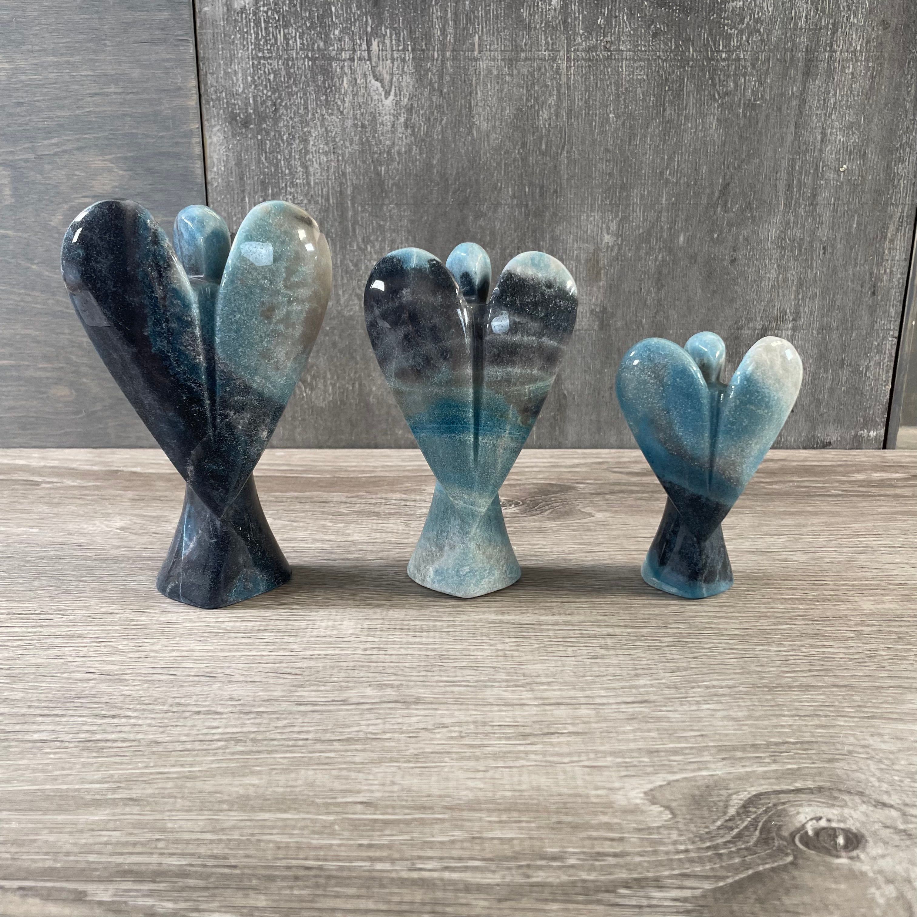 Wholesale Gemstone Angel Figurines – Lot of 3 Carved Crystal