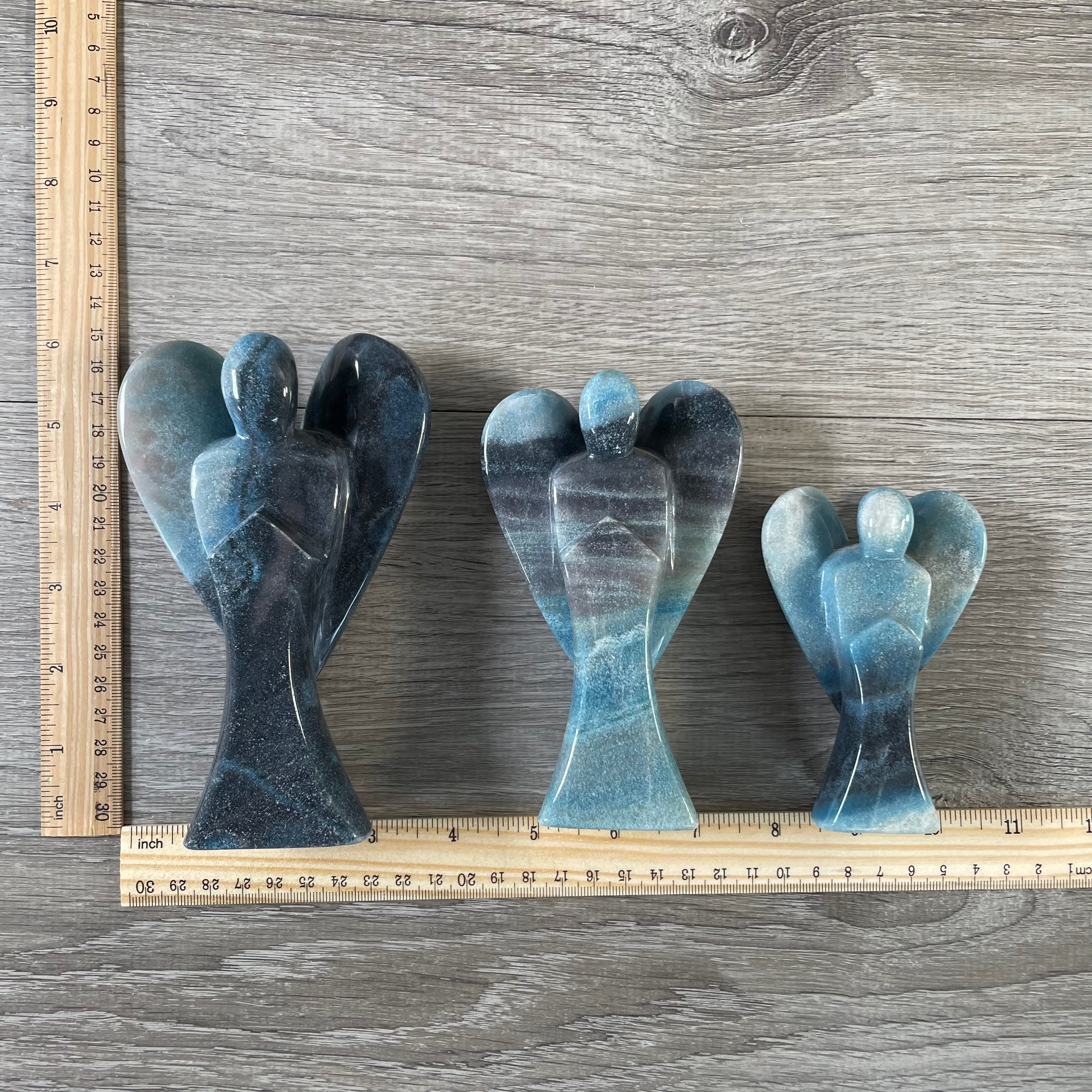 Wholesale Gemstone Angel Figurines – Lot of 3 Carved Crystal