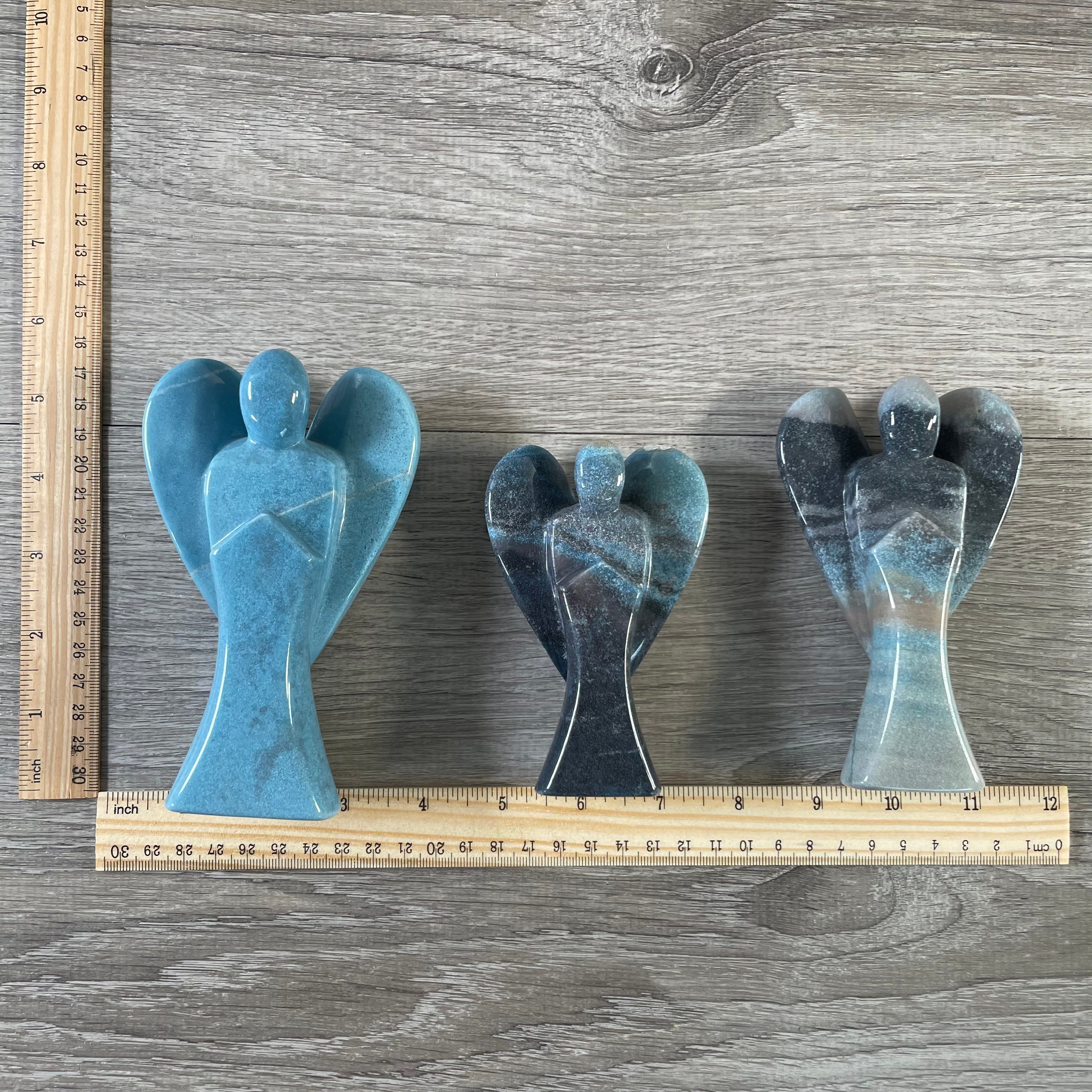 Wholesale Gemstone Angel Figurines – Lot of 3 Carved Crystal