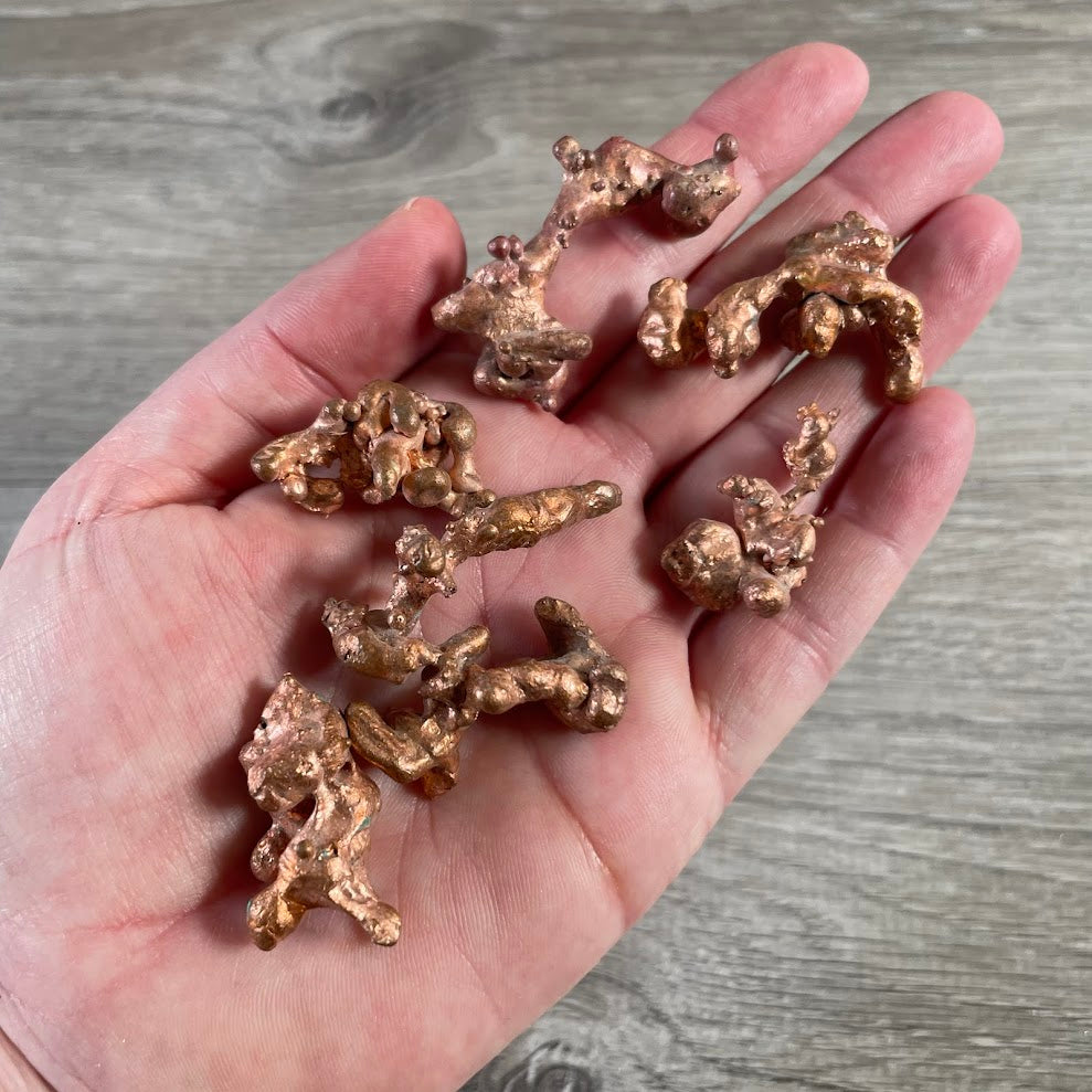 Natural copper nuggets with raw metallic texture for wholesale crystal and rock shops