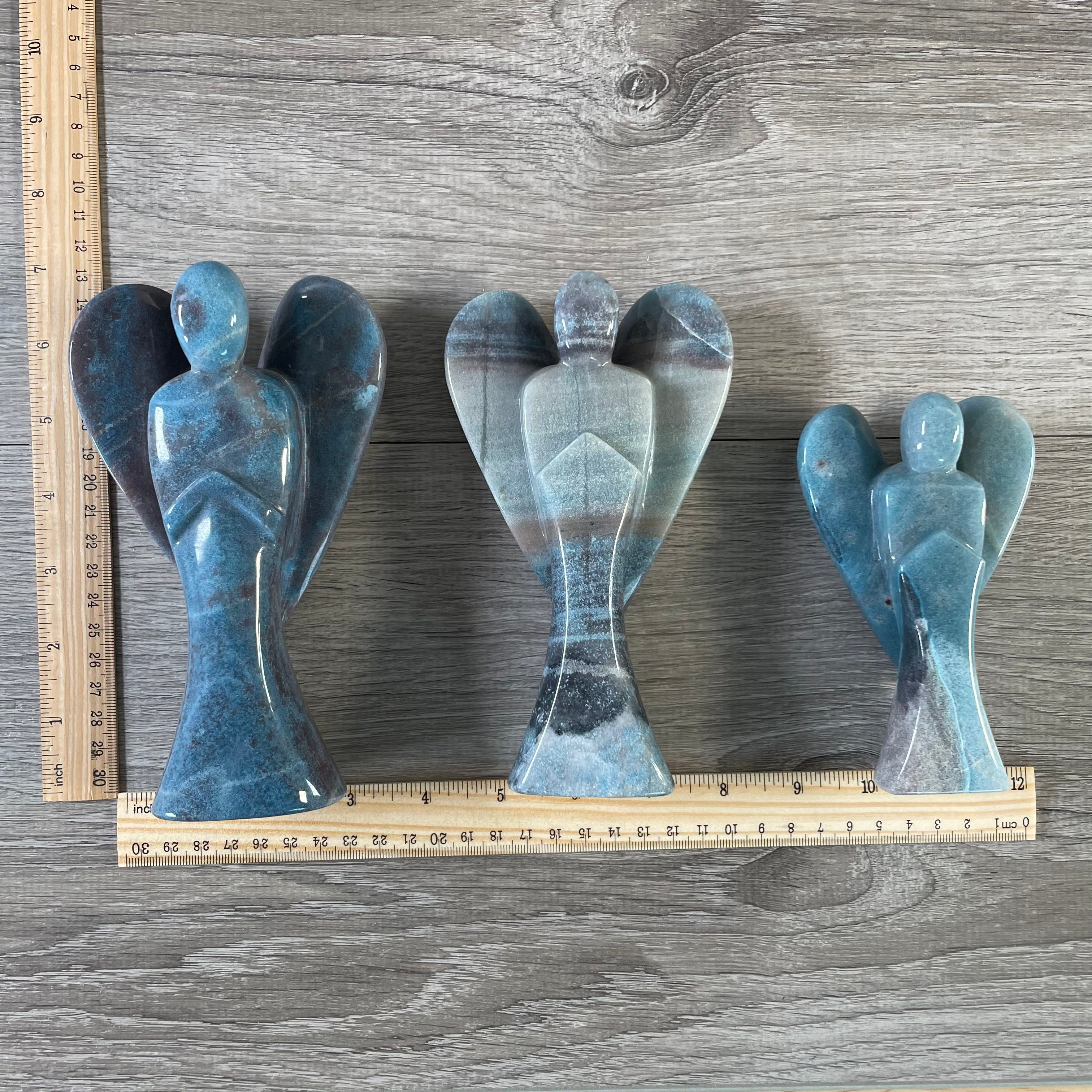 Wholesale Gemstone Angel Figurines – Lot of 3 Carved Crystal