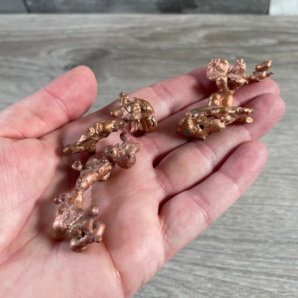 Natural copper nuggets with raw texture for gift shops