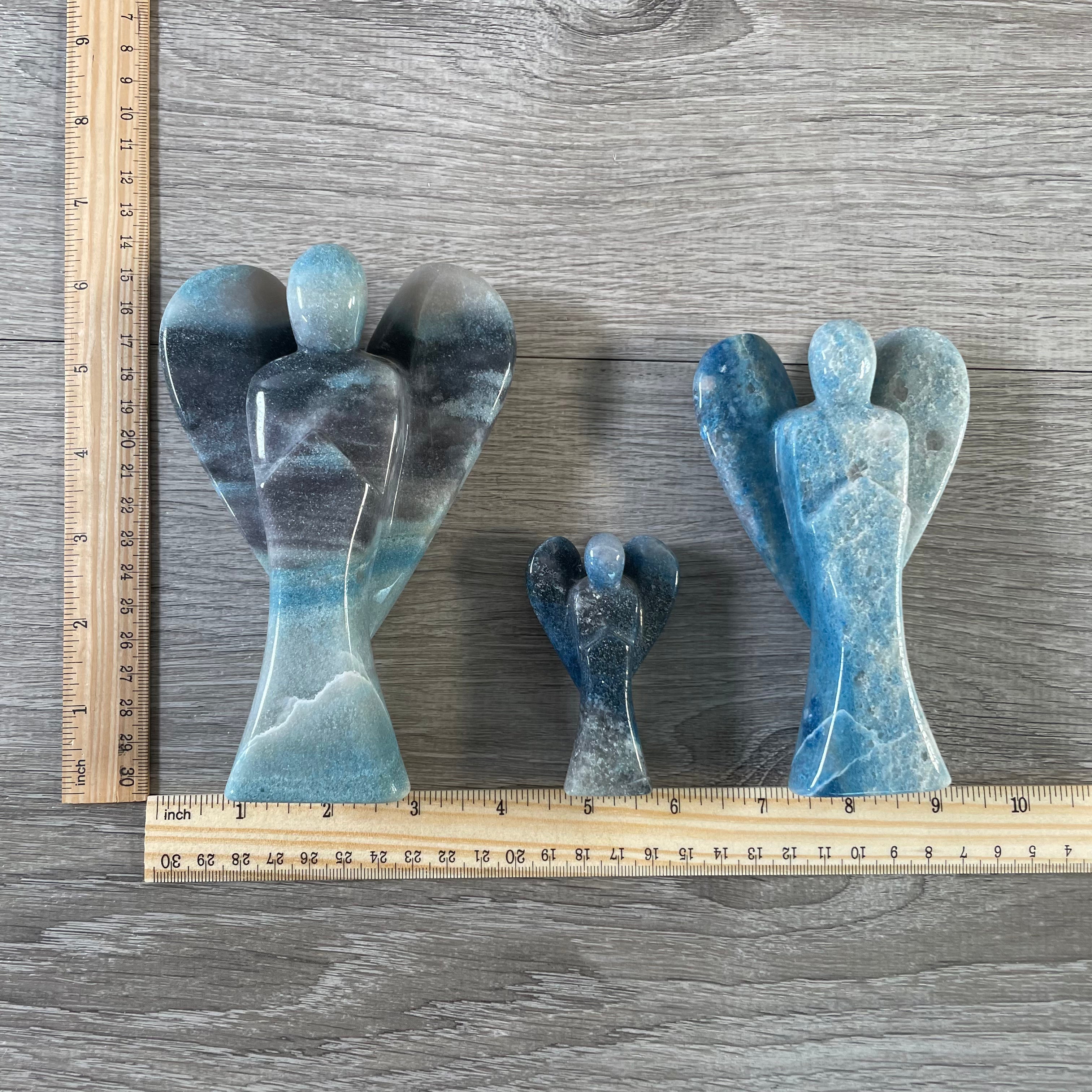 Wholesale Gemstone Angel Figurines – Lot of 3 Carved Crystal