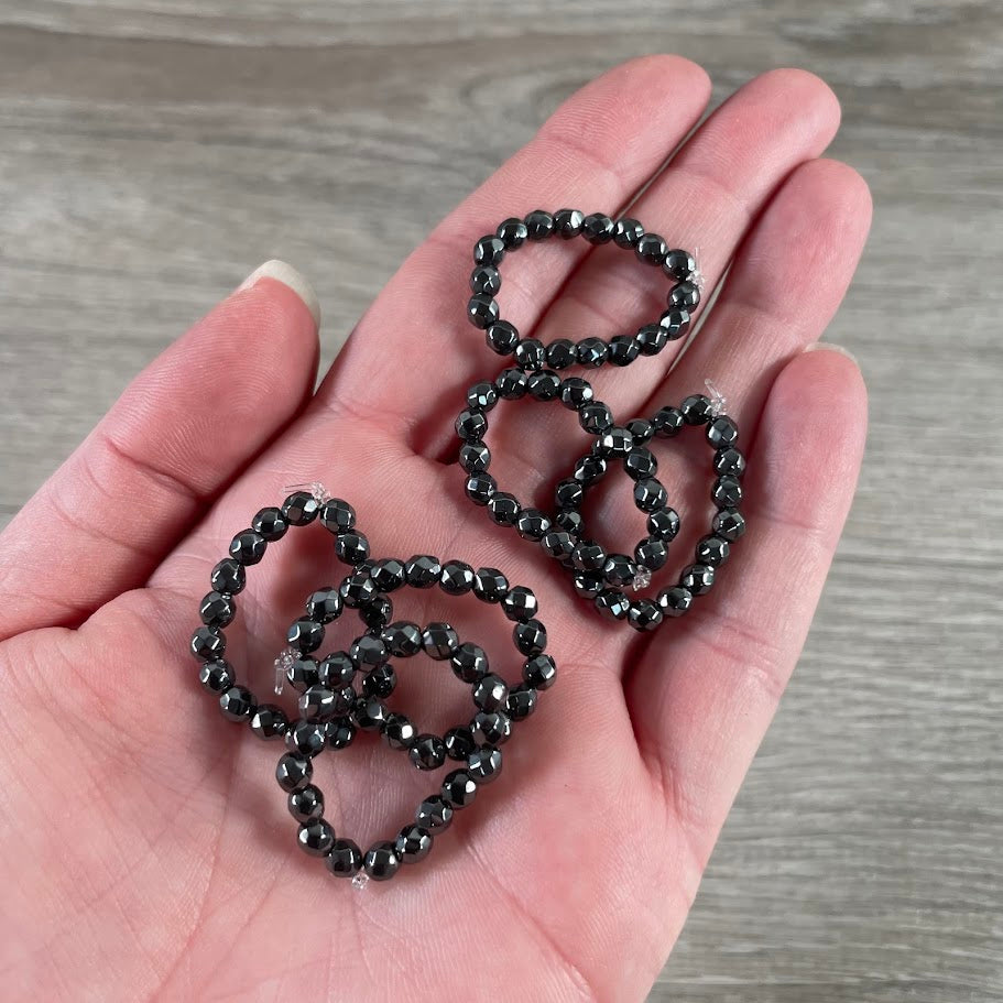 Elastic hematite ring bulk crystal jewelry