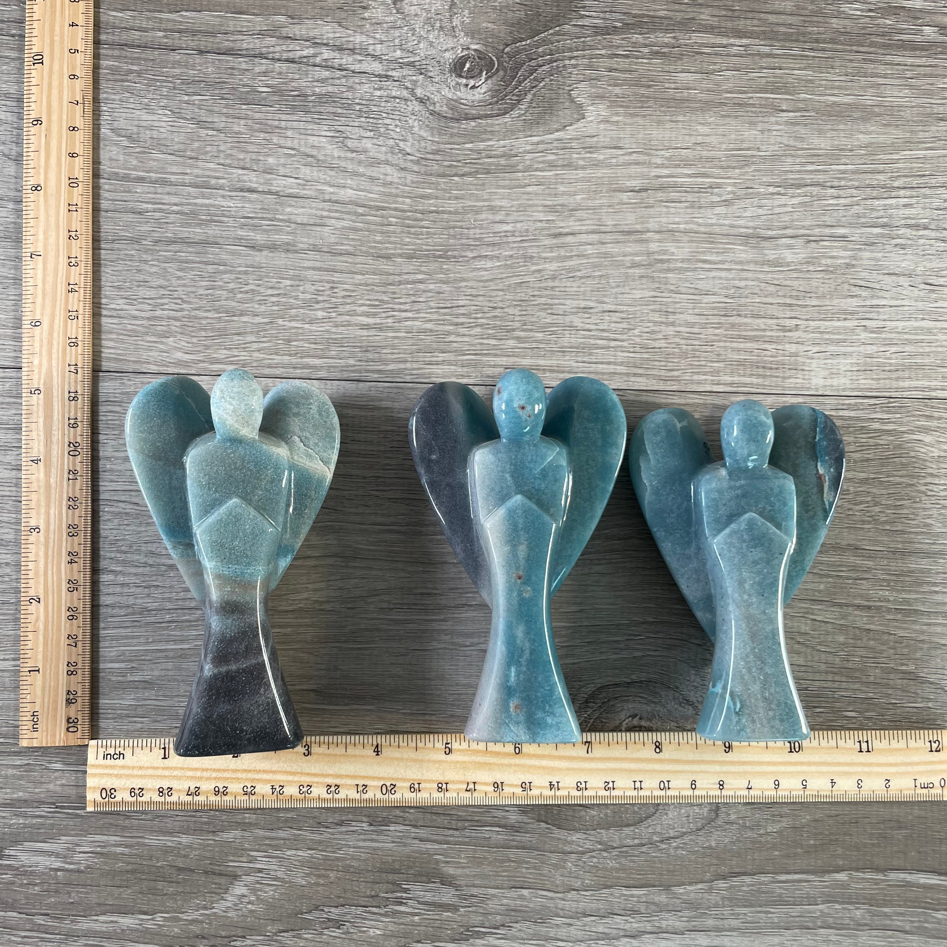 Wholesale Gemstone Angel Figurines – Lot of 3 Carved Crystal