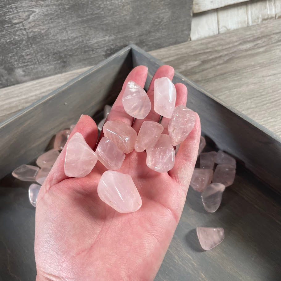 Rose quartz crystals ideal for metaphysical and gift stores