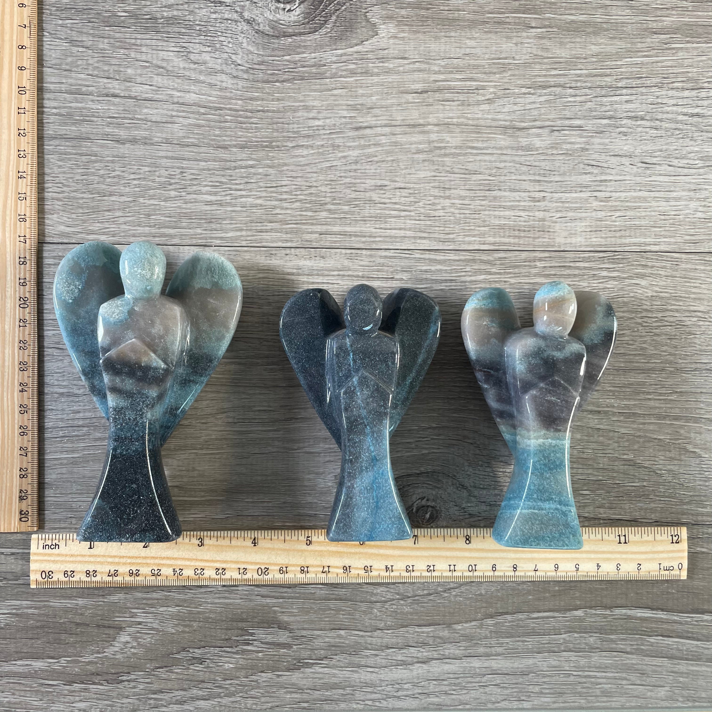 Wholesale Gemstone Angel Figurines – Lot of 3 Carved Crystal