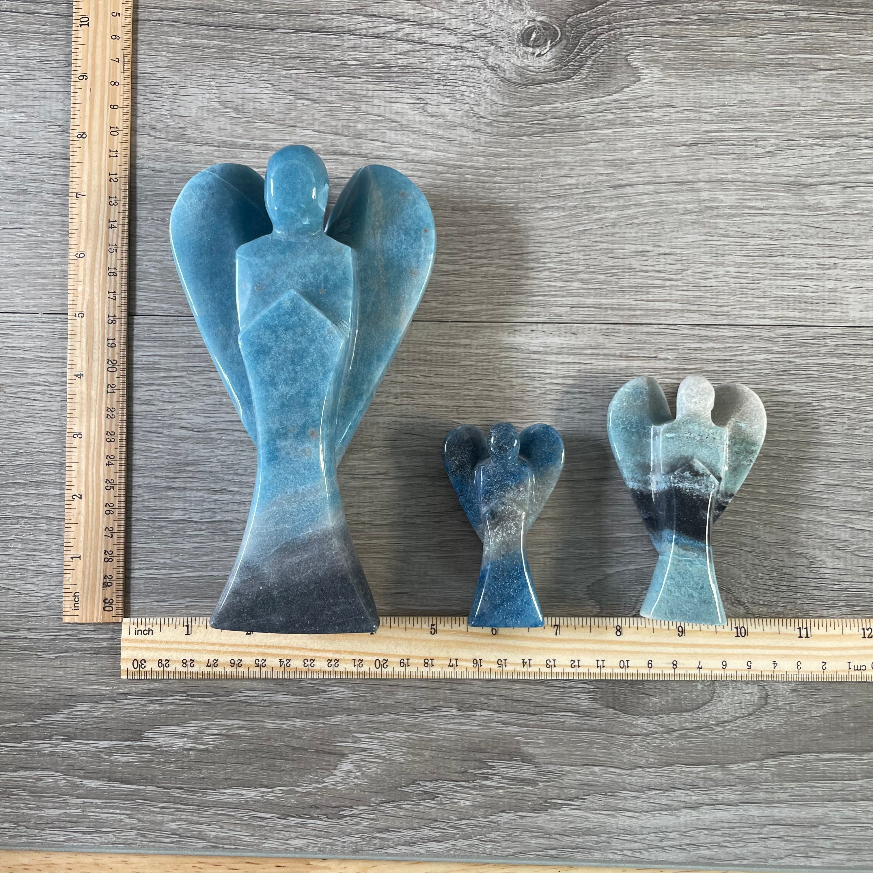 Trollite crystal angels hand-carved natural stones