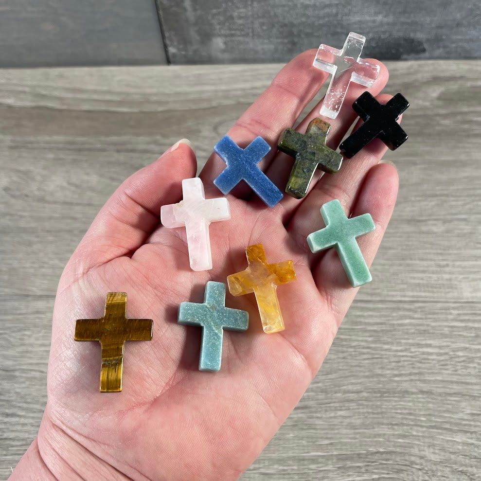 Natural crystal cross decor for gift shops