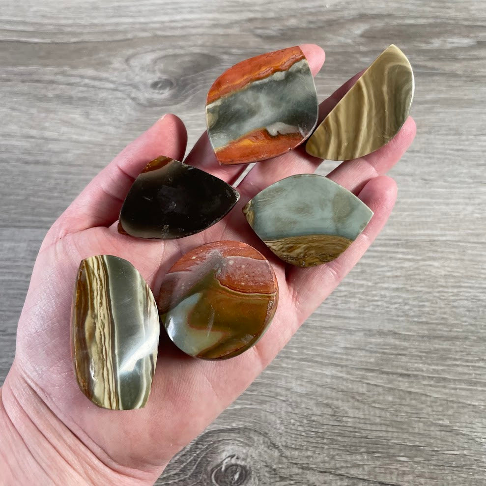 Polychrome Jasper Cabochons – Assorted Gemstone Cabochons in Mixed Shapes and Sizes