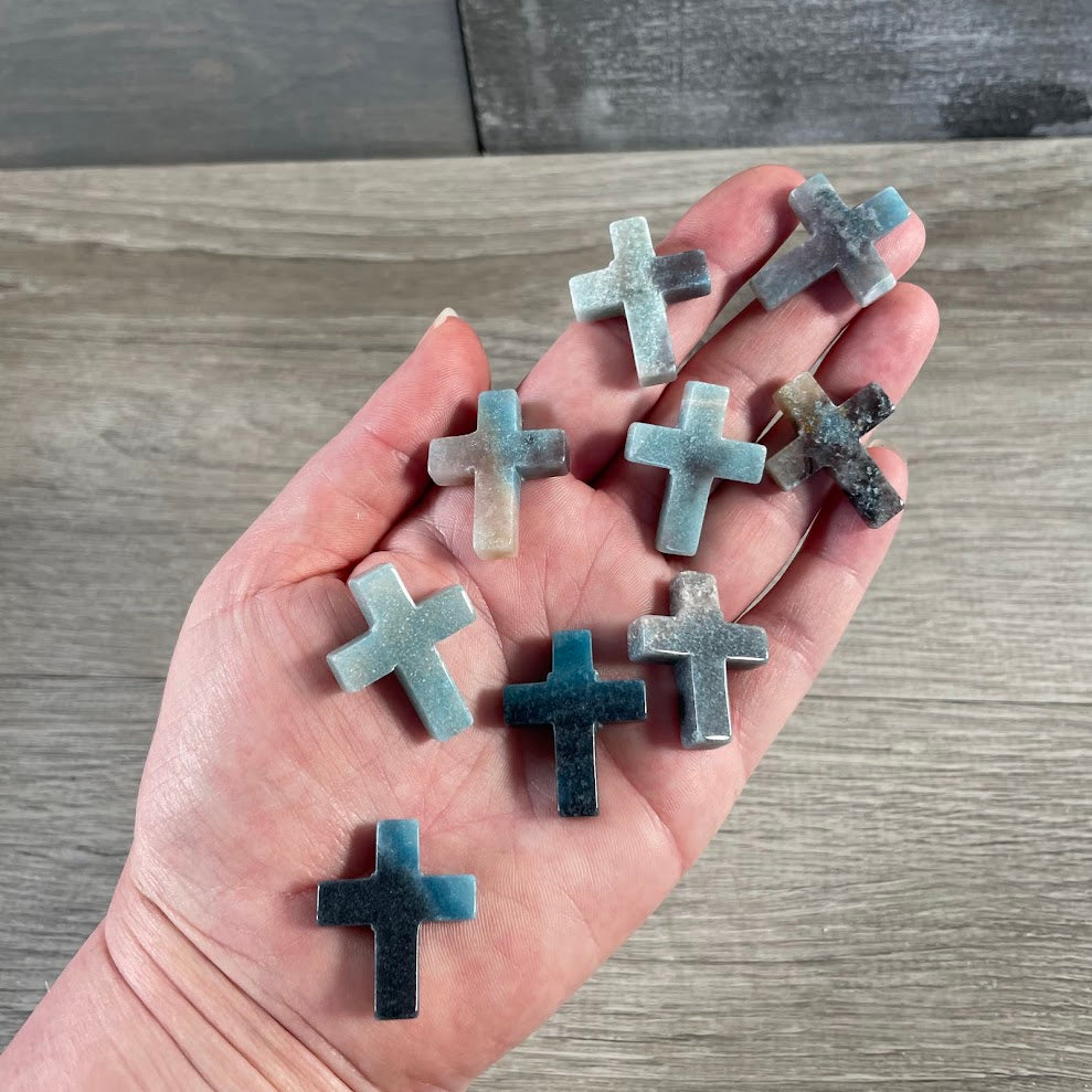 Trollite natural stone cross figurine bulk