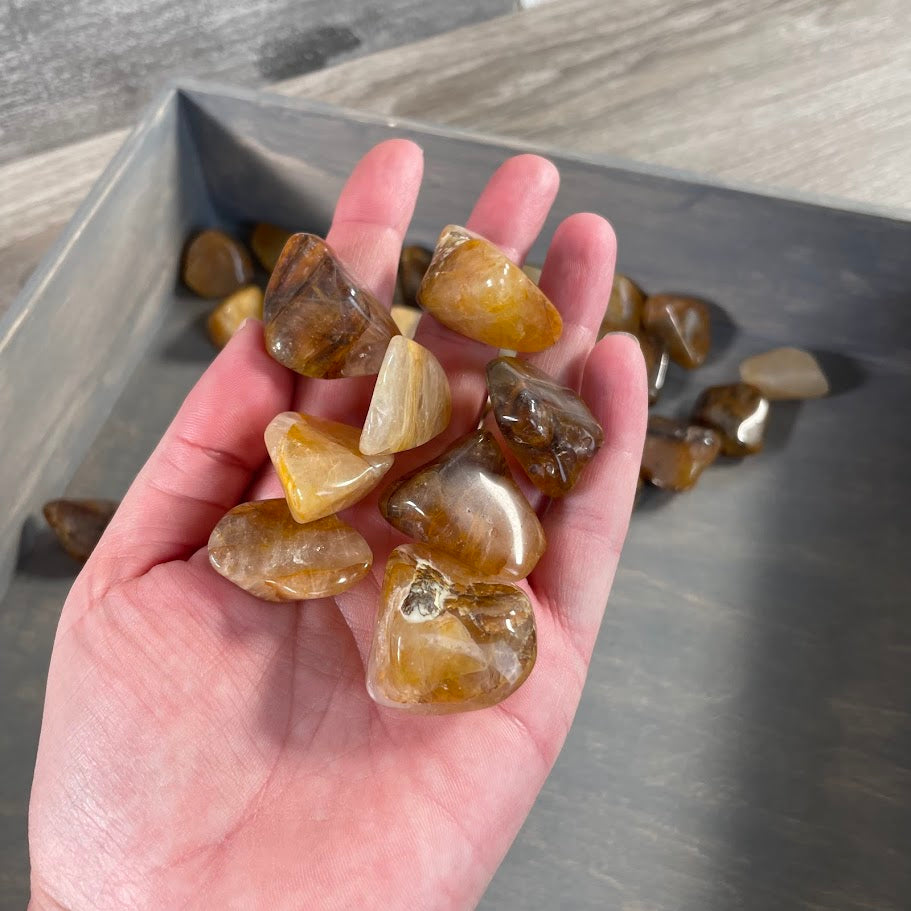 Golden Healer Quartz crystals in bulk lot