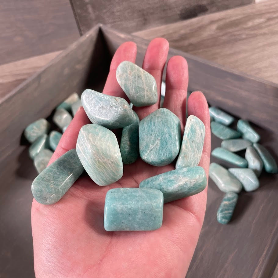 amazonite tumbled stones for metaphysical shops and gift stores