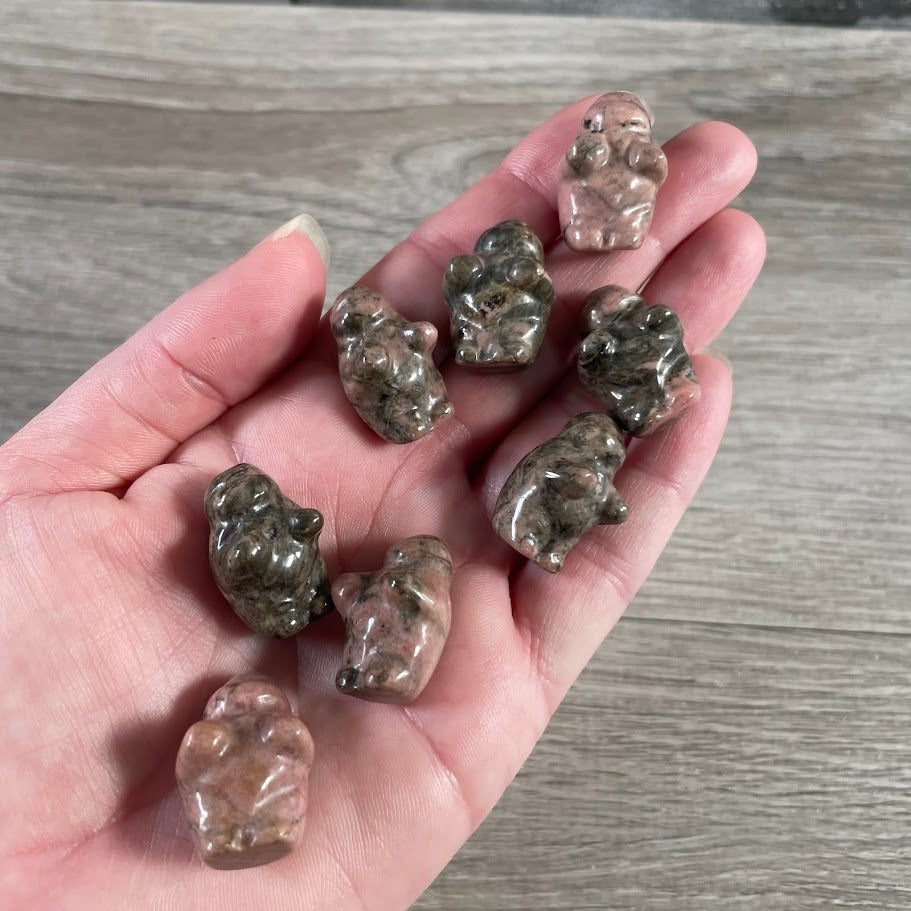 rhodonite crystal goddess figurine retail display