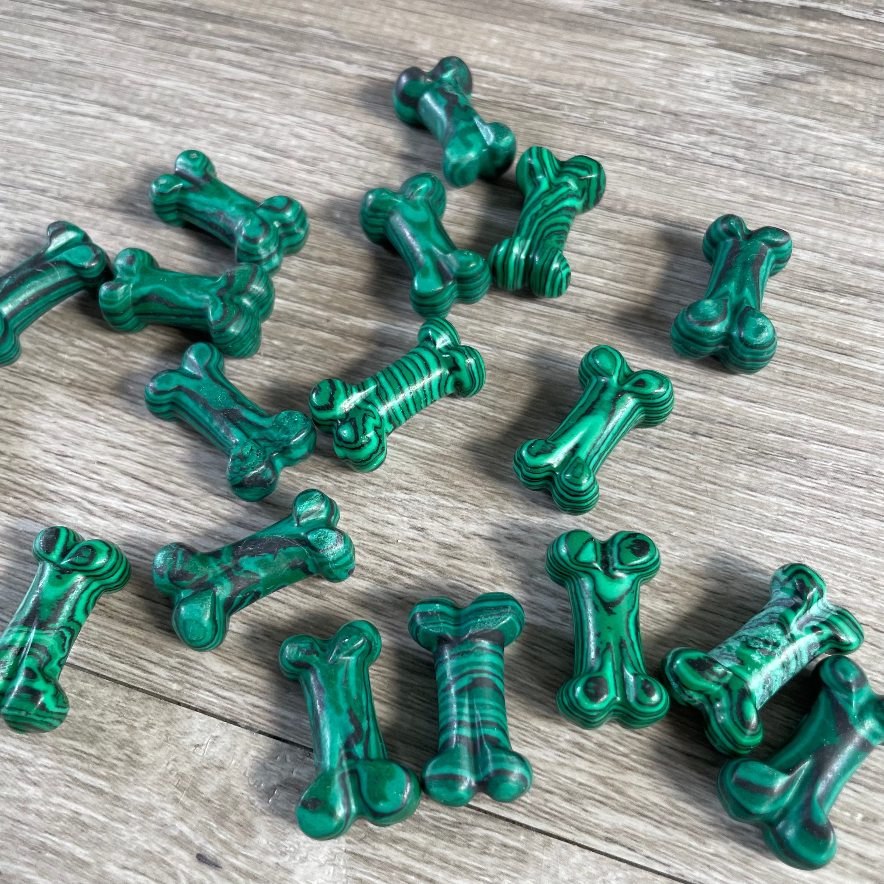 Gemstone Dog Bone Figurine –Small Crystal Carving, Gift Shop