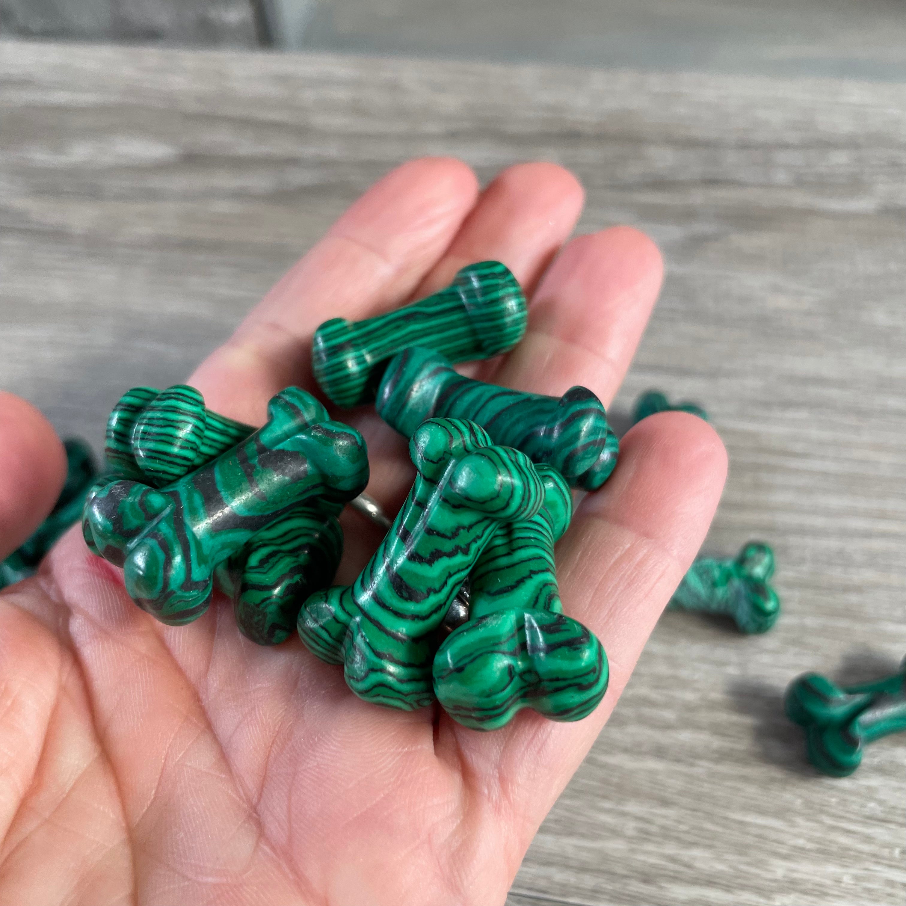 Gemstone Dog Bone Figurine –Small Crystal Carving, Gift Shop