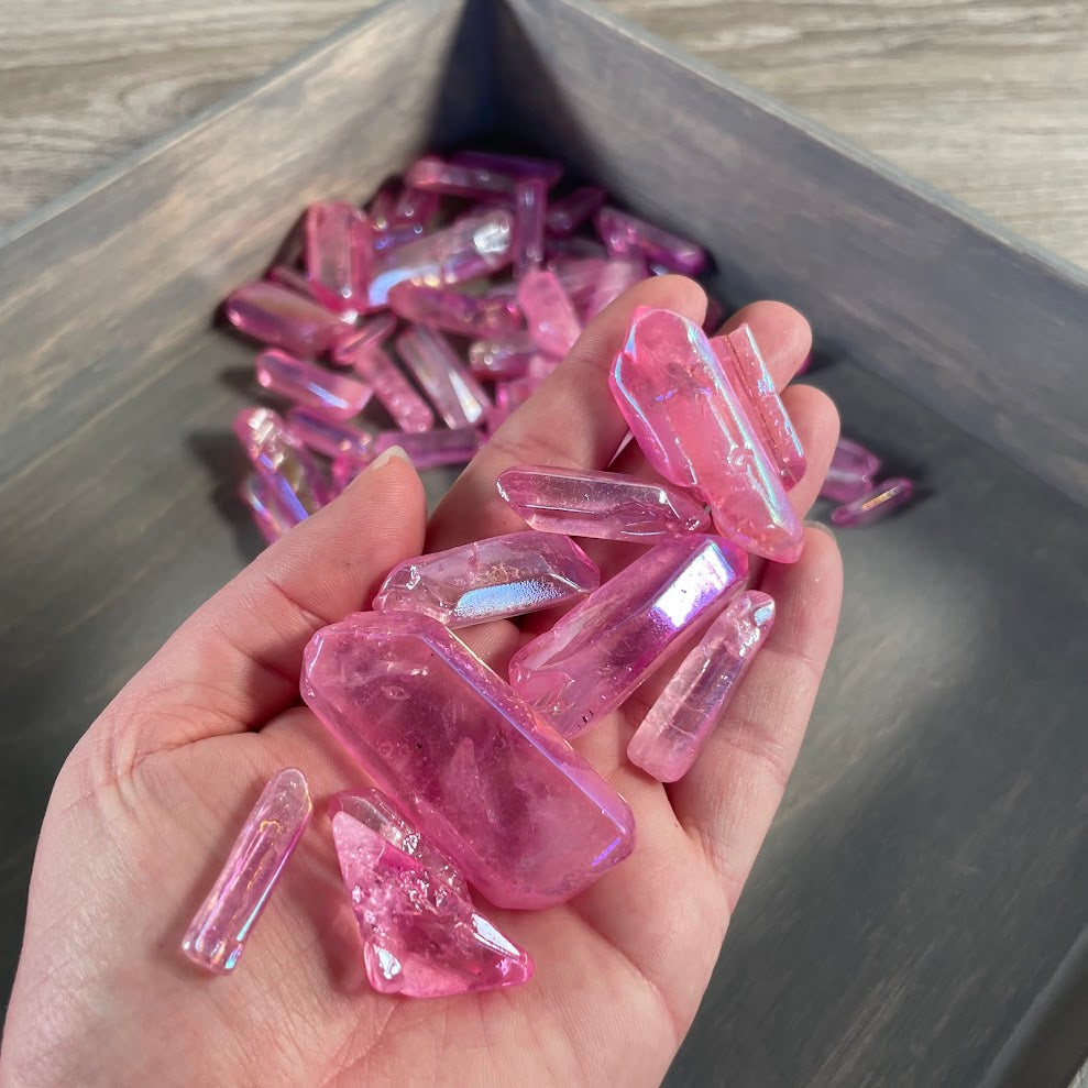 Metaphysical bulk titanium aura crystals