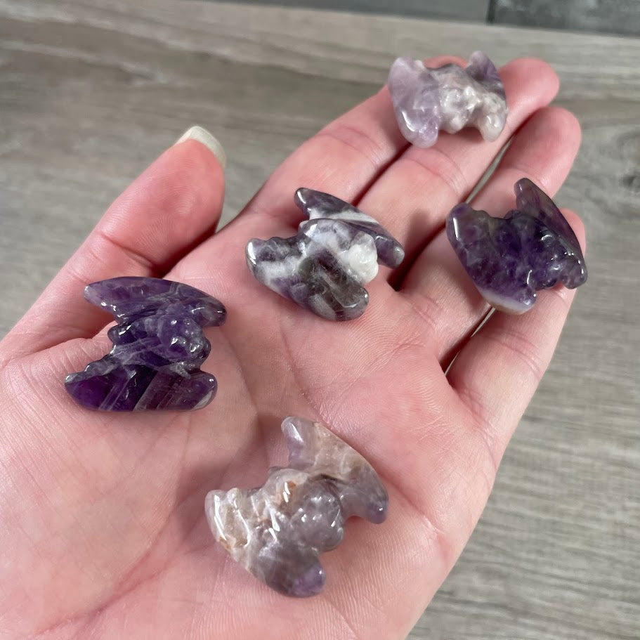 Wholesale bat gemstone figurine hand-carved from natural crystal