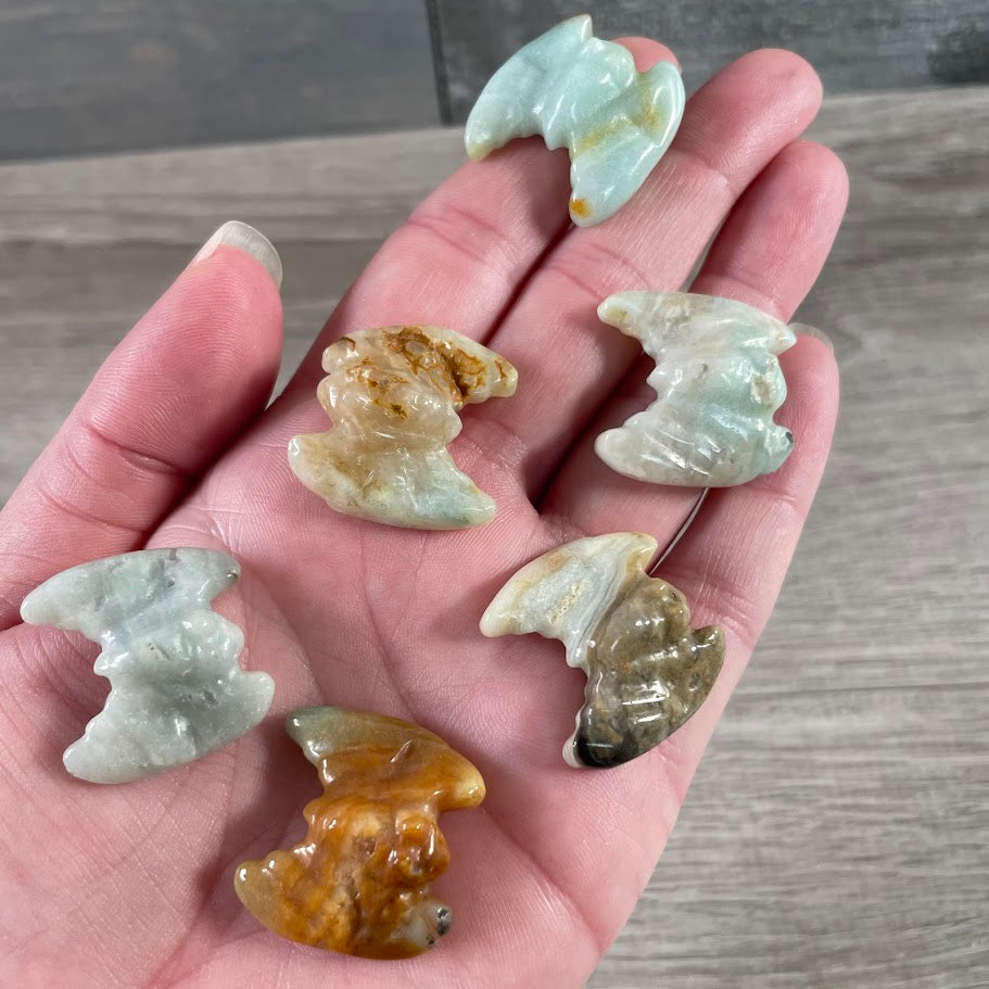 Mini crystal bat figurine animal carving wholesale display