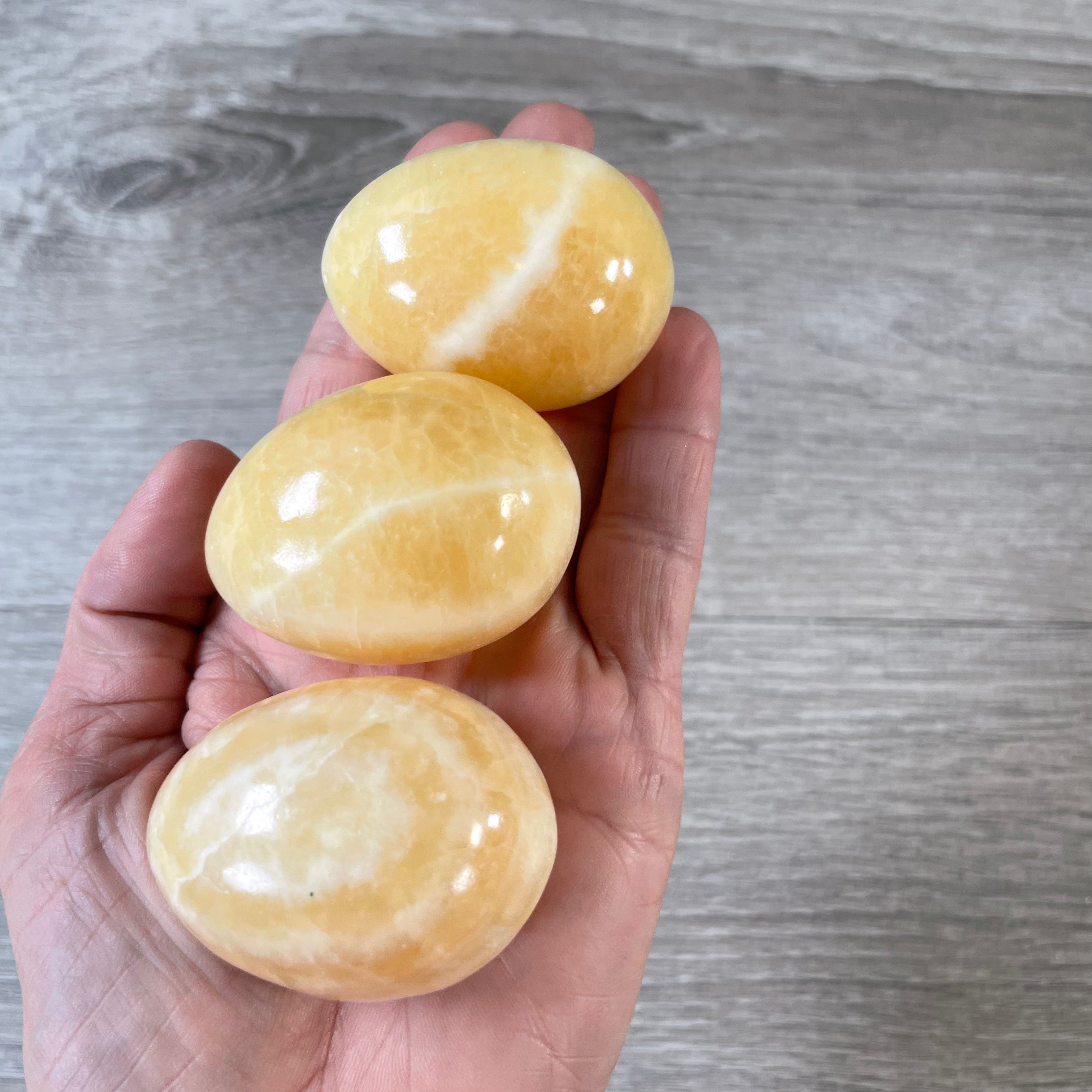 orange calcite gemstone egg metaphysical