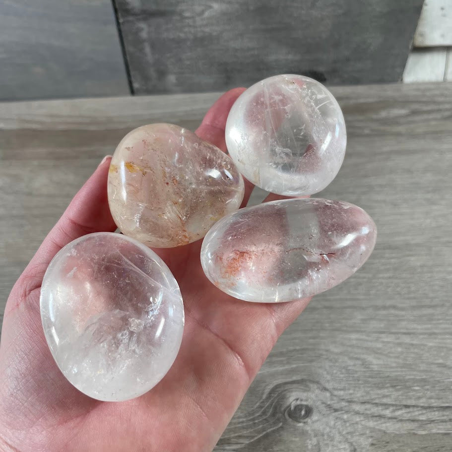 clear quartz crystal palm stones for rock shops