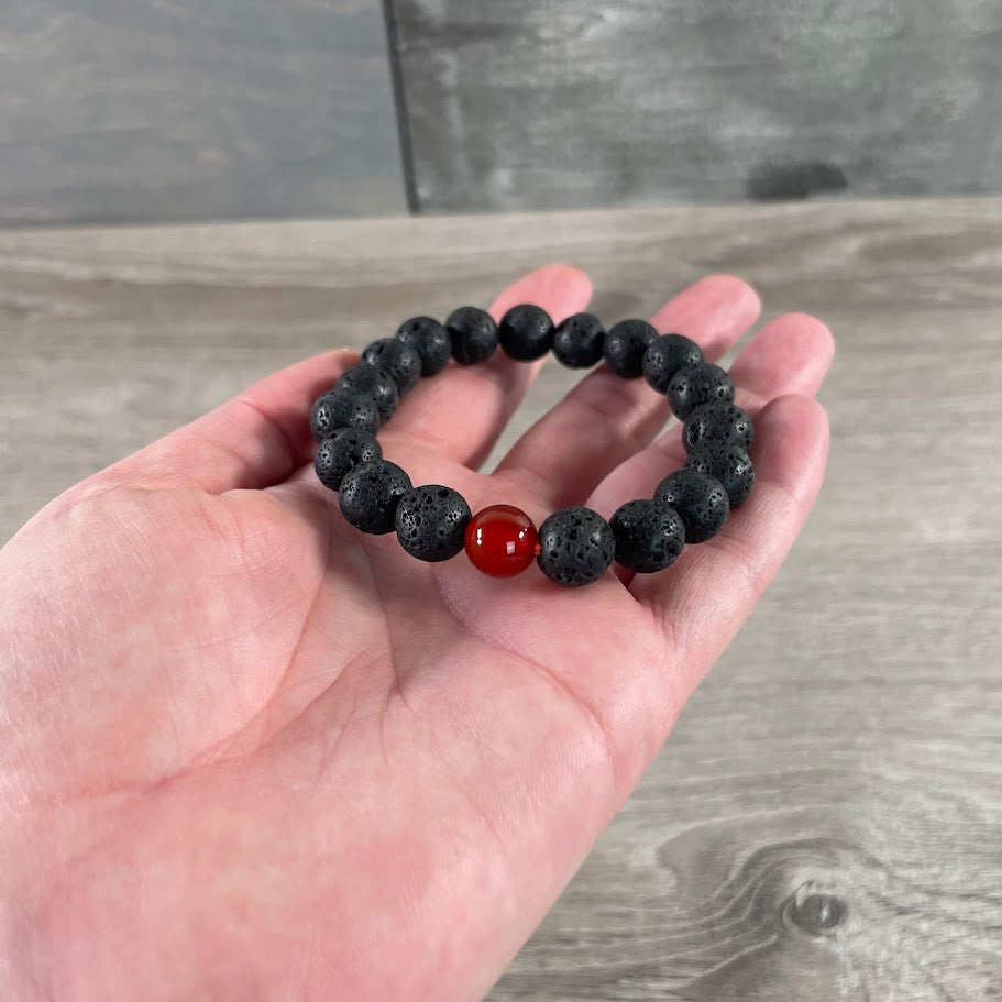 lava stone diffuser bracelet with mixed gemstone accent bead for gift shops