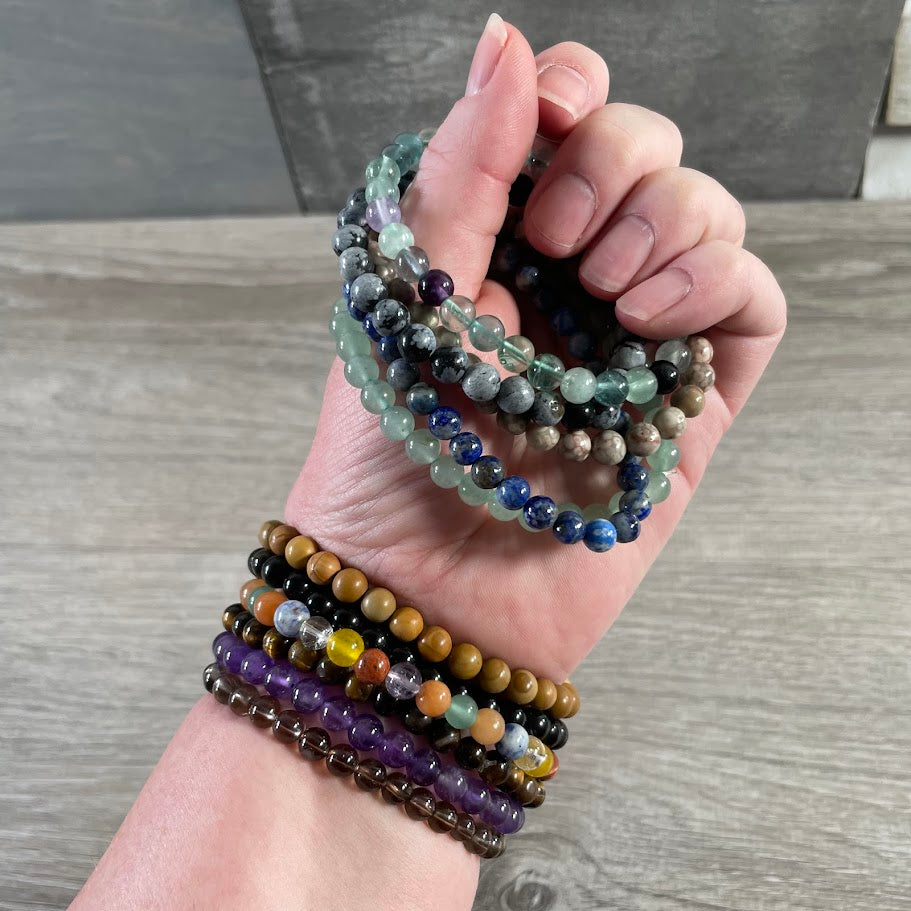 Gemstone Beaded Stretch Bracelets 6mm – Bulk Jewelry