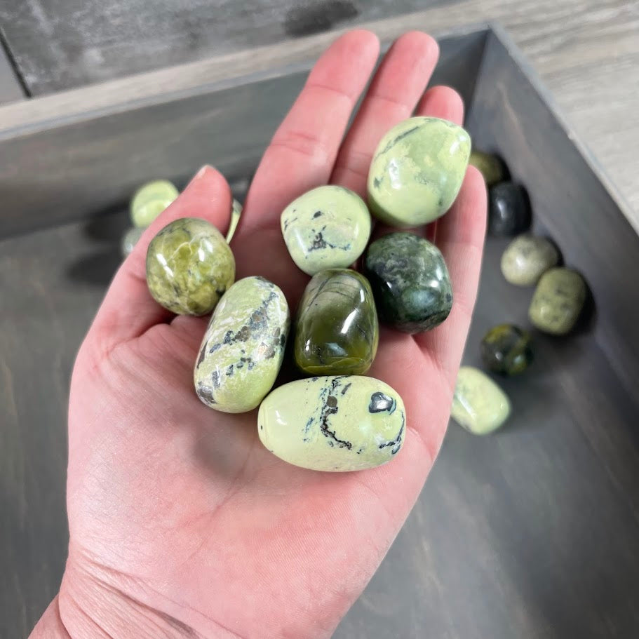 bulk metaphysical stones for crystal shops - serpentine tumbled