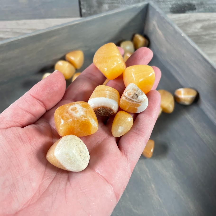 Orange Calcite bulk crystals assorted sizes wholesale